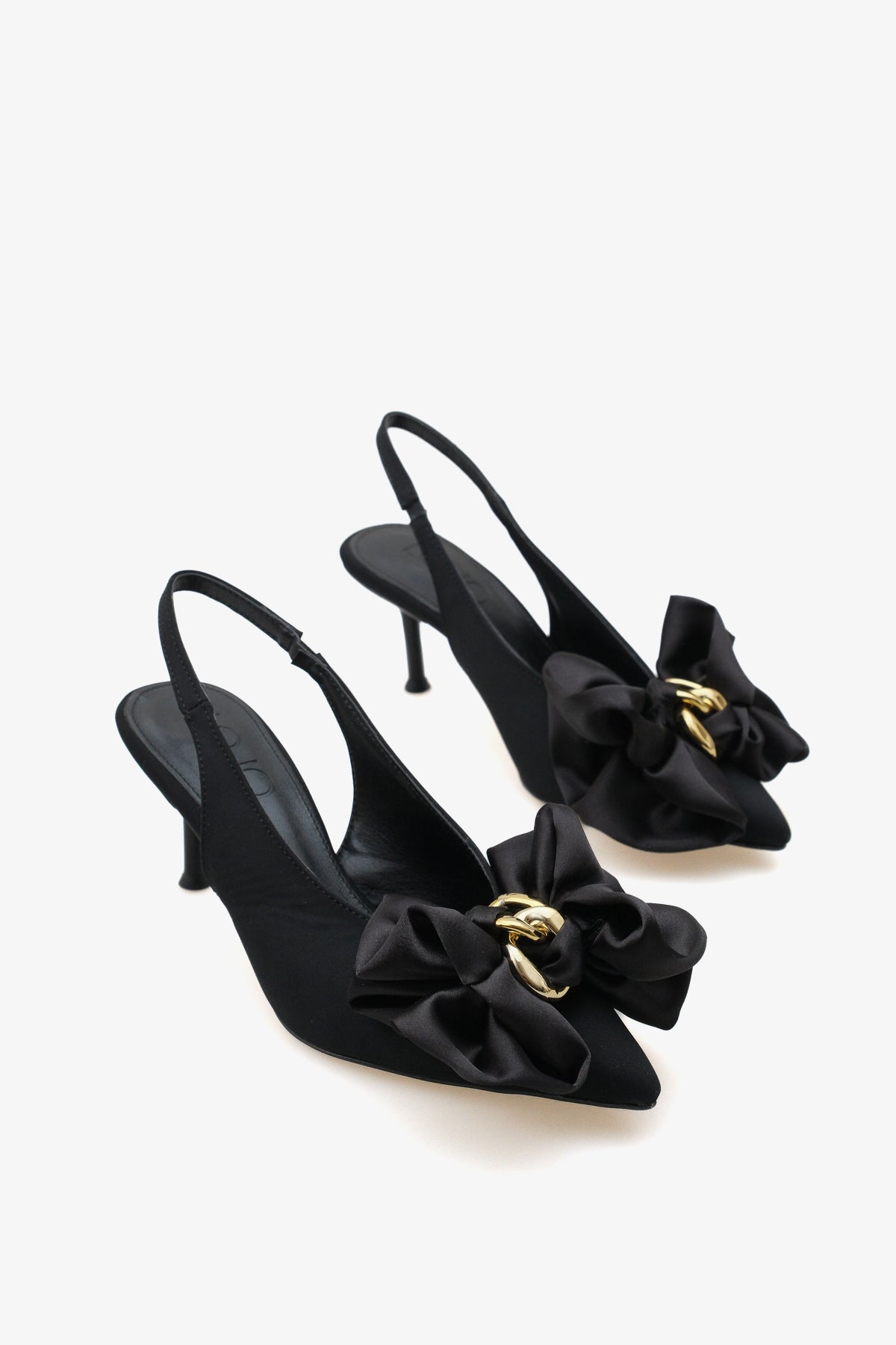 Kadın Arkası Açık Siviri Burun Tokalı Stiletto Foley