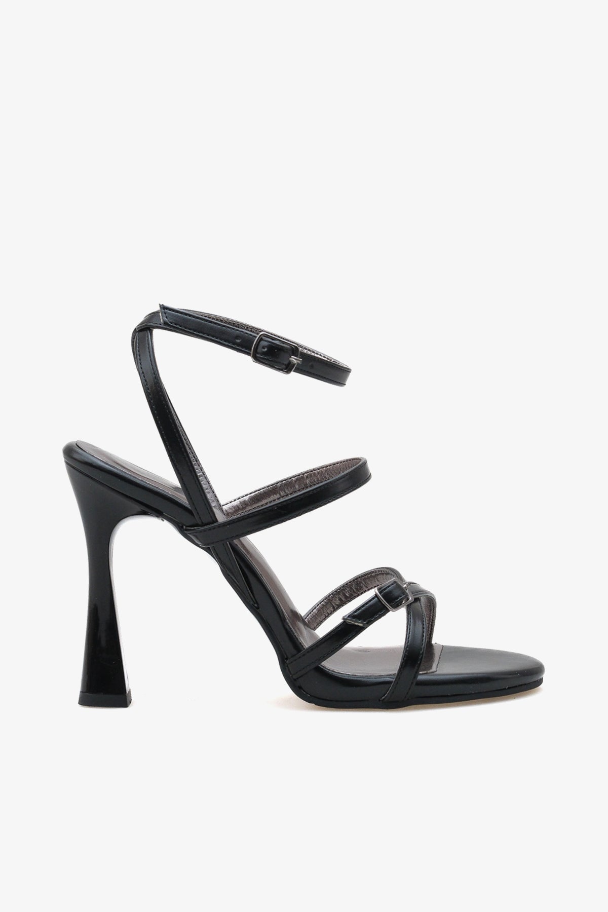 Kadın bantlı kemer tokalı topuklu ayakkabı Yansey