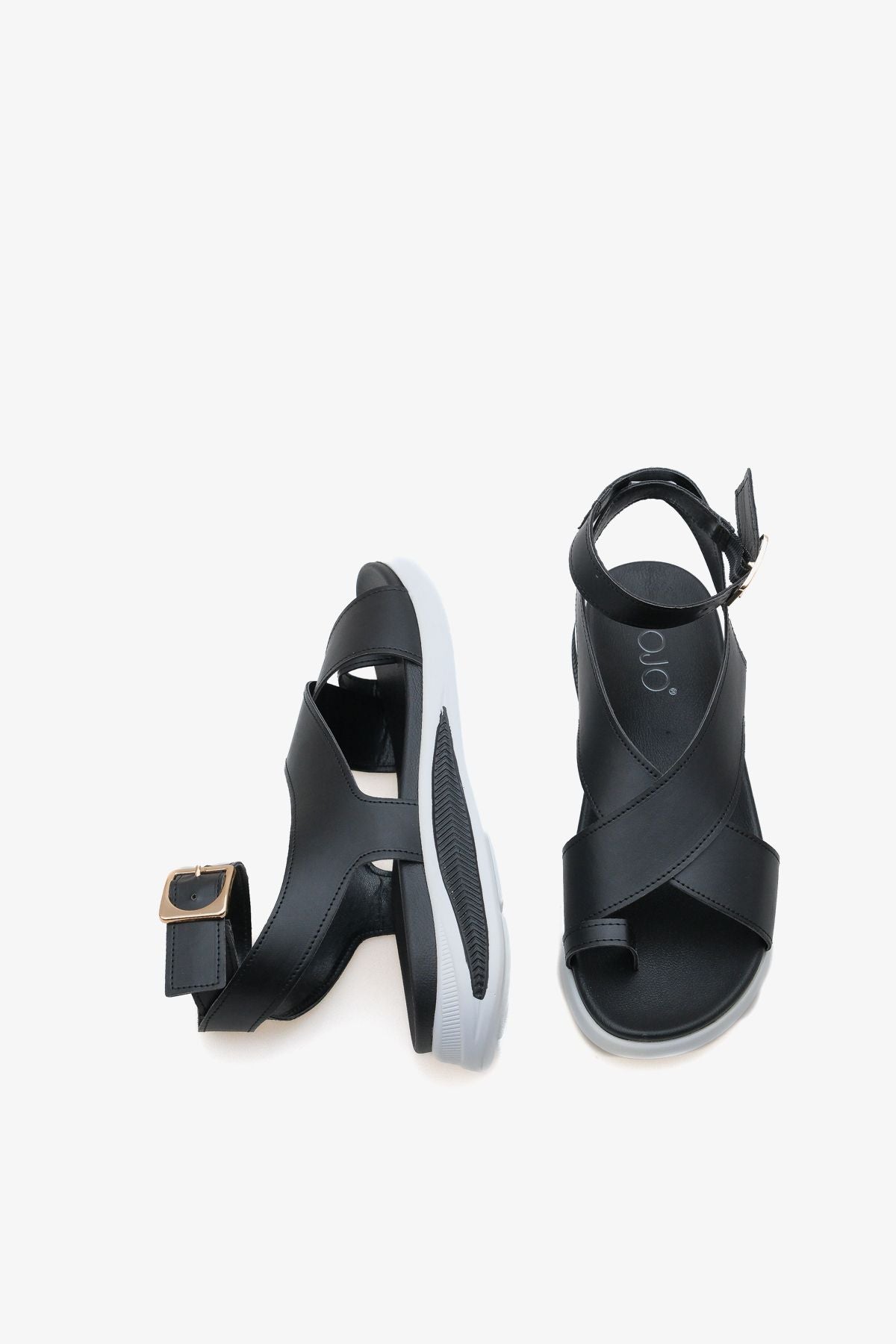 Kadın Çapraz Bantlı Kalın Spor Tabanlı Tokalı Günlük Sandalet Lespi