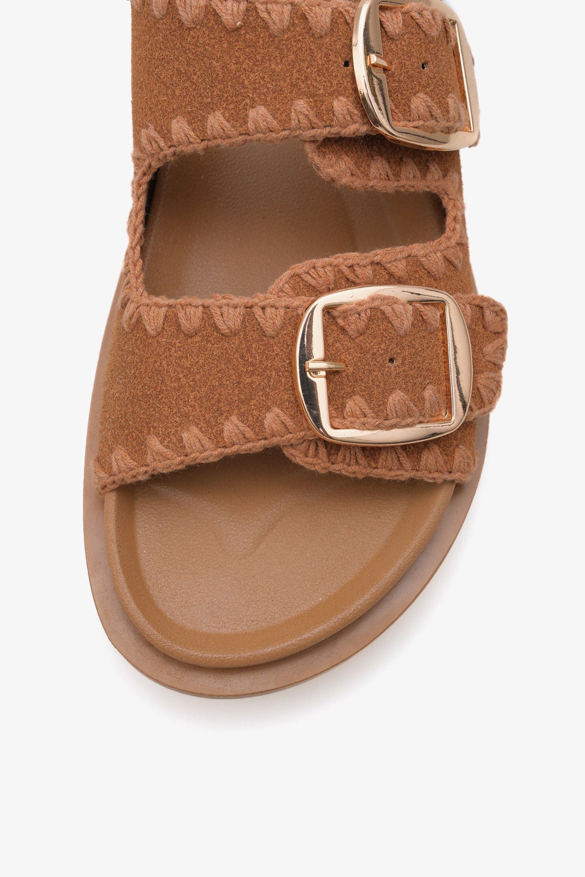 Kadın çift bantlı tokalı kalın taban günlük terlik Gavrio