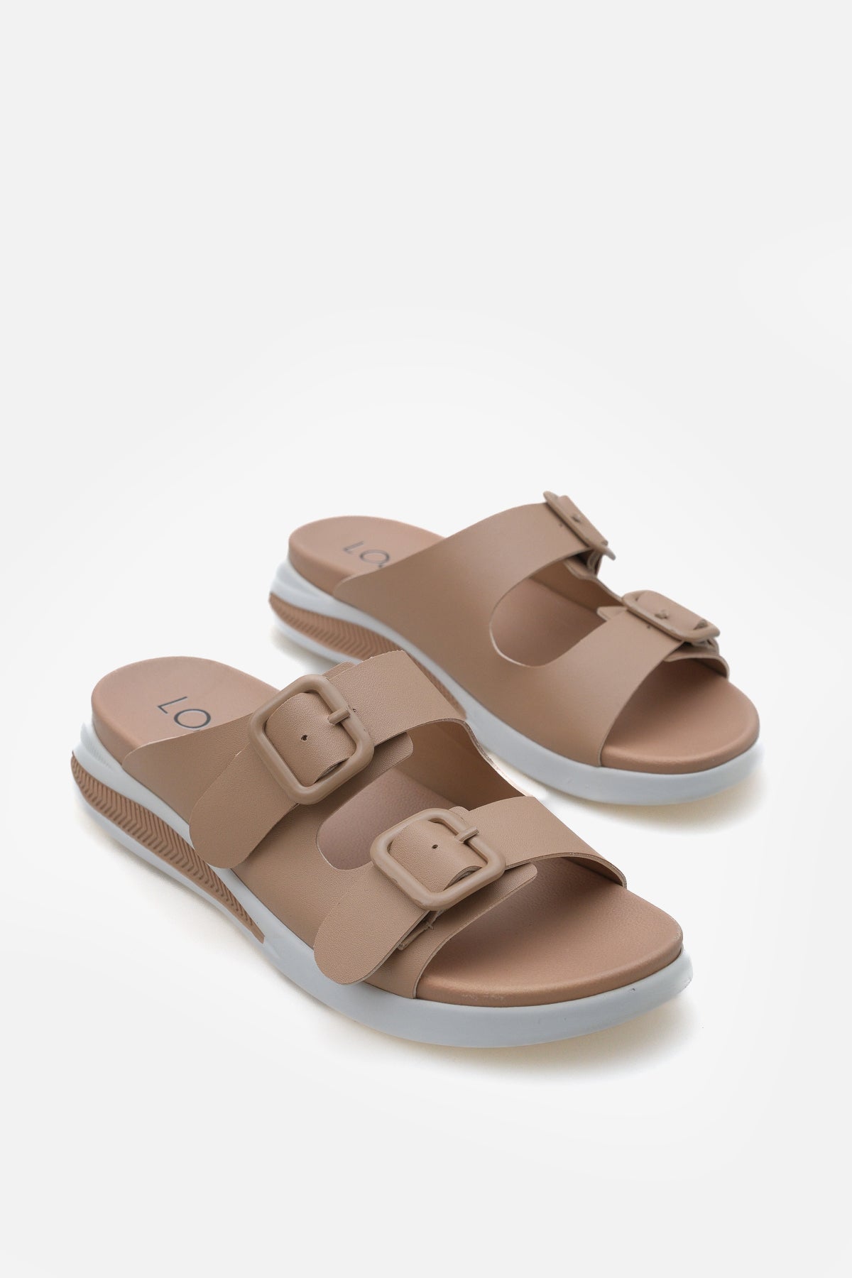 Kadın Çift Bantlı Tokalı Kalın Taban Spor Terlik Sezy