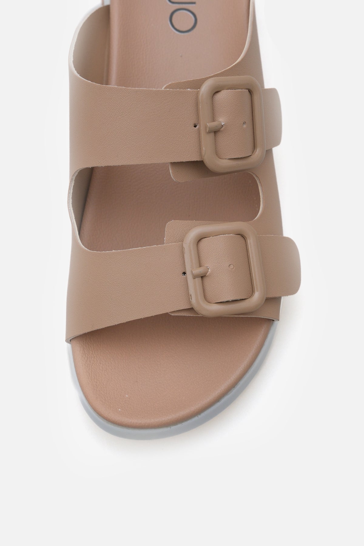 Kadın Çift Bantlı Tokalı Kalın Taban Spor Terlik Sezy