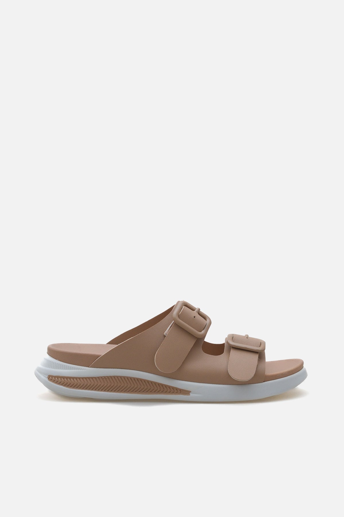 Kadın Çift Bantlı Tokalı Kalın Taban Spor Terlik Sezy