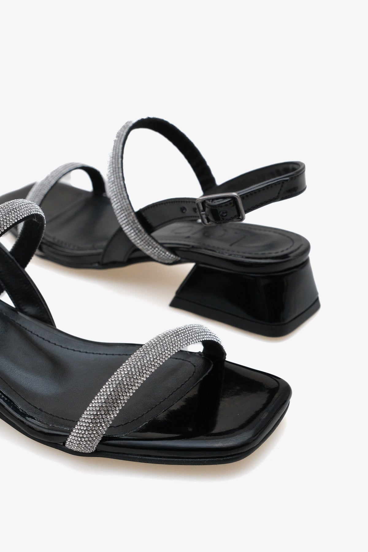 Kadın çift bantlı topuklu günlük sandalet relly