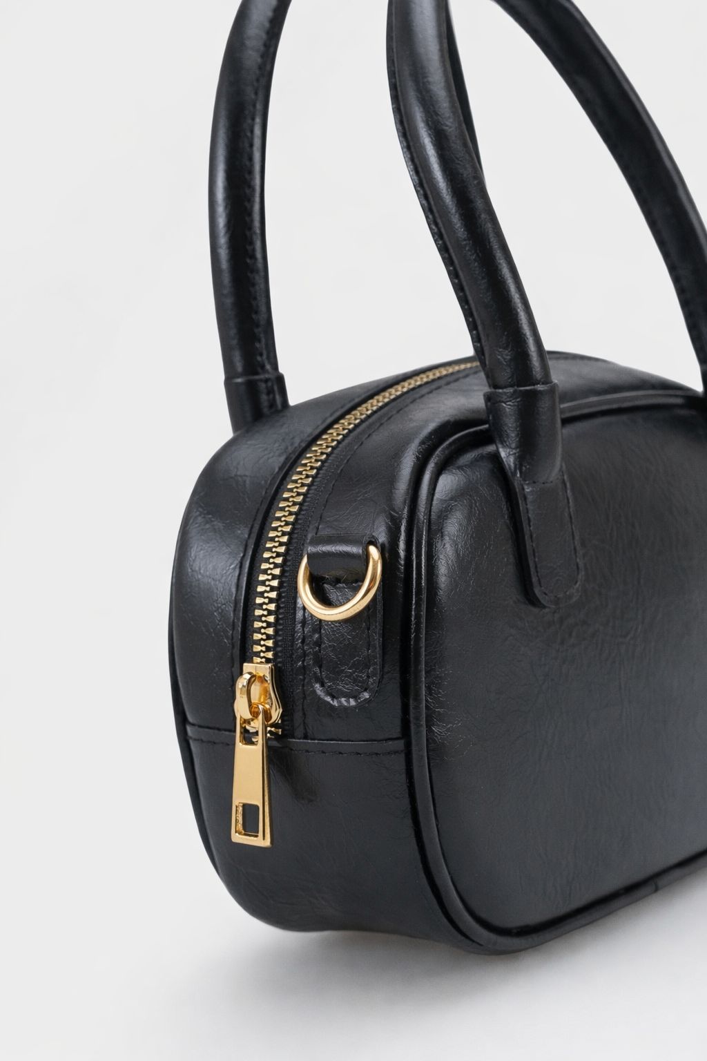 Kadın Fermuarlı El ve Omuz Çantası Posiare Siyah