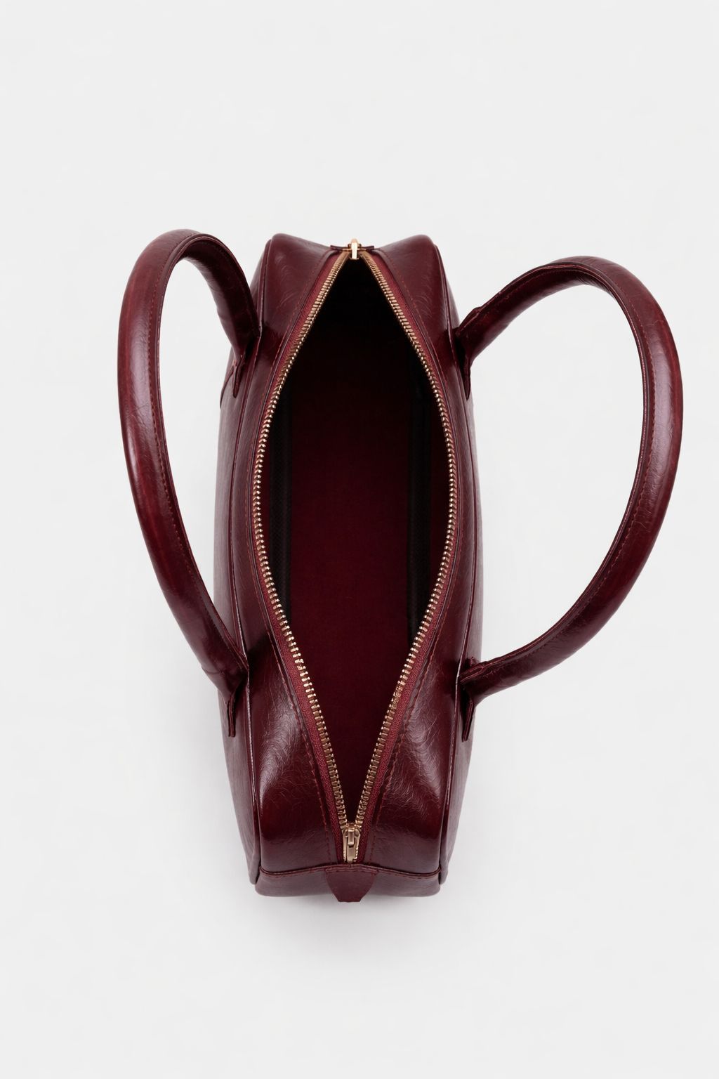 Kadın Gold Fermuarlı Dikişli Günlük Kol Çantası Livo Bordo