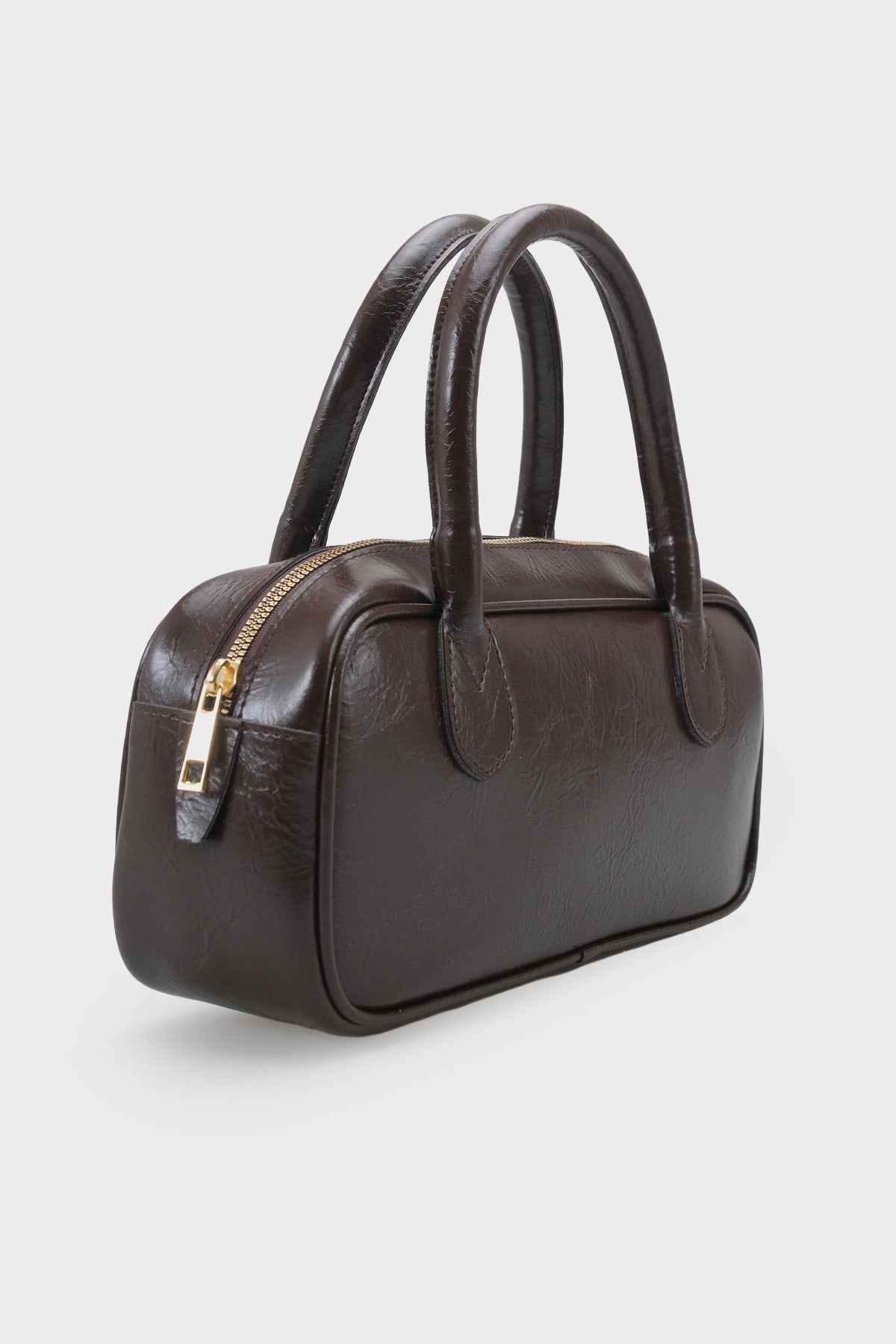 Kadın Gold Fermuarlı Dikişli Günlük Kol Çantası Livo Kahve