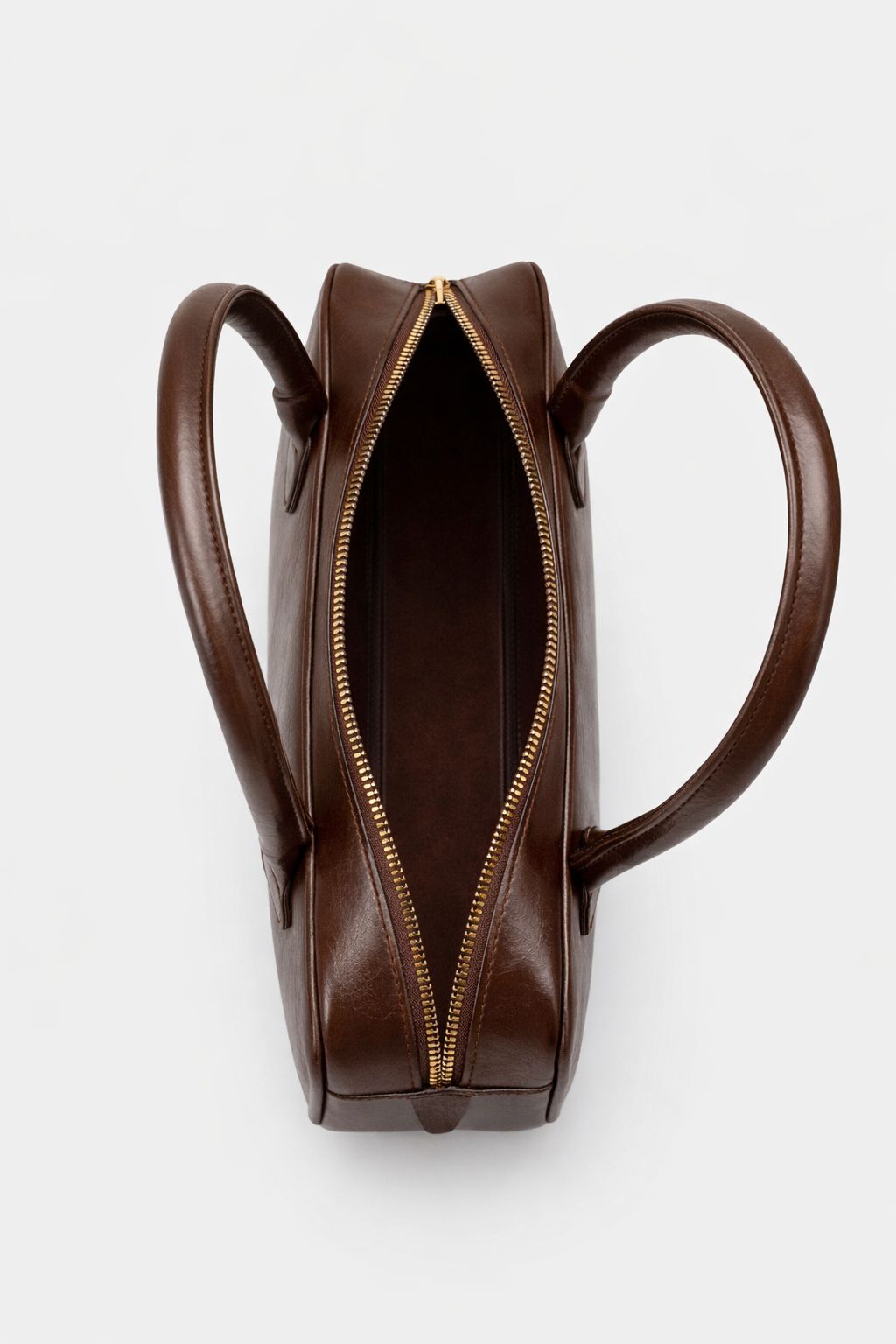 Kadın Gold Fermuarlı Dikişli Günlük Kol Çantası Livo Kahve