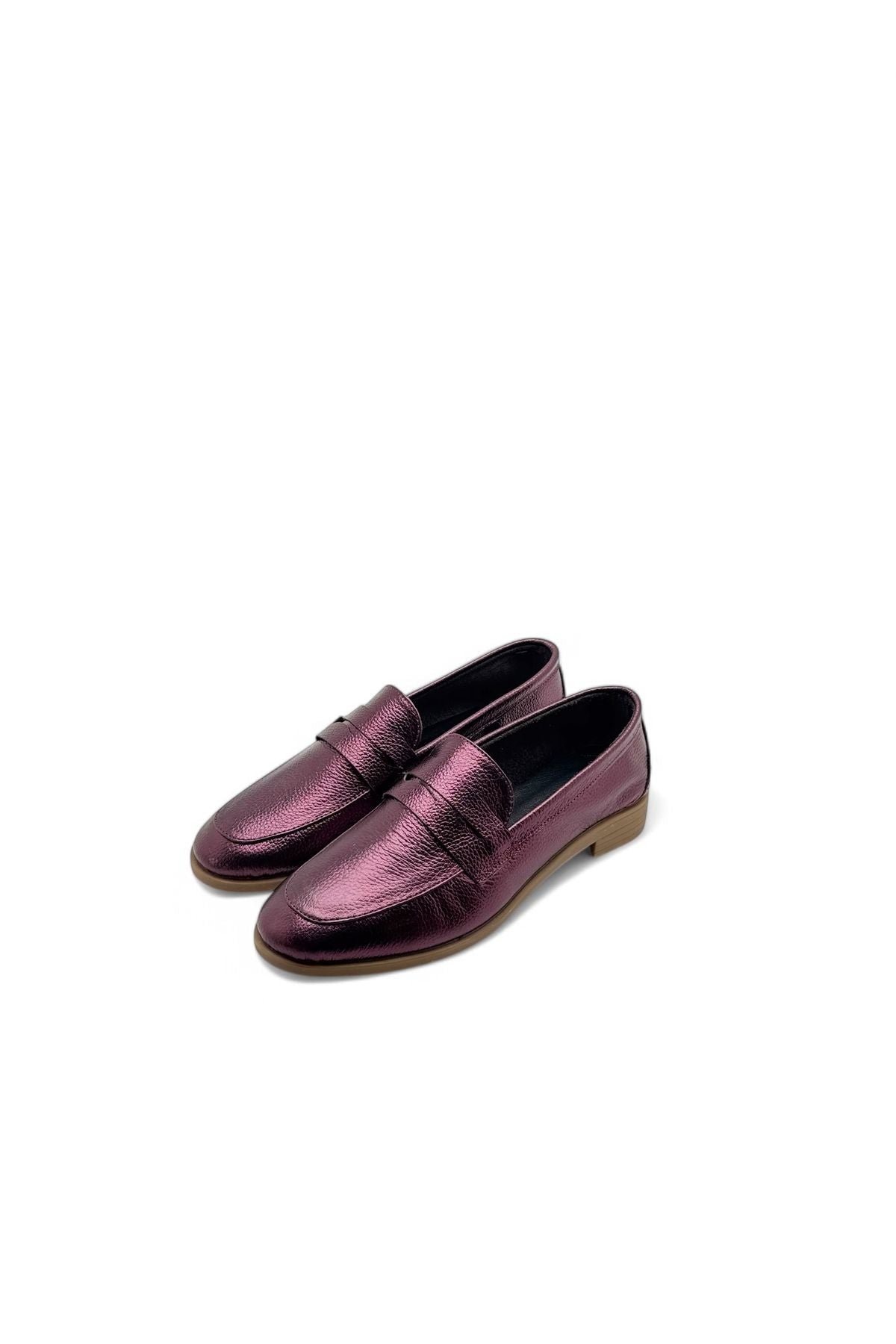 Kadın hakiki deri loafer günlük ayakkabı fabriano