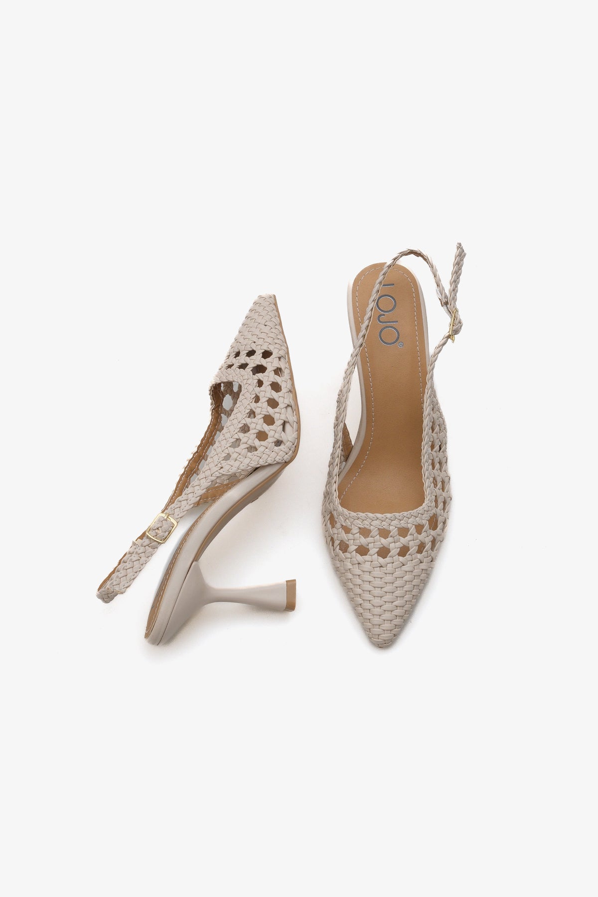 Kadın hasır toka detaylı günlük topuklu ayakkabı Plor
