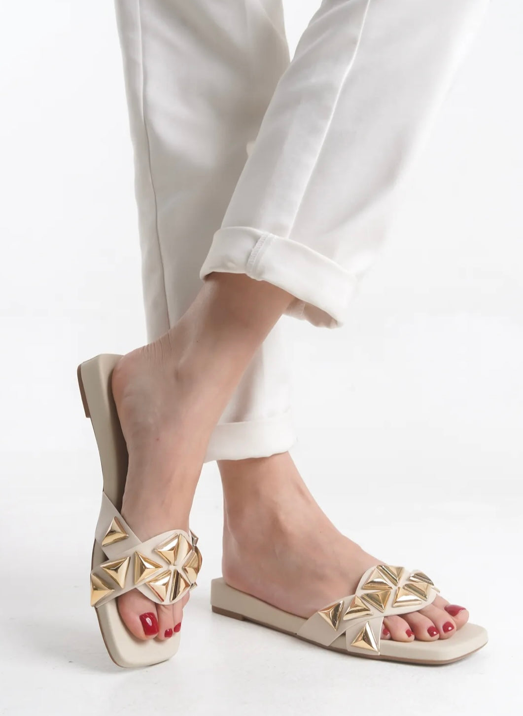 Kadın Kalın Taban,Taşlı Günlük Terlik Hezy