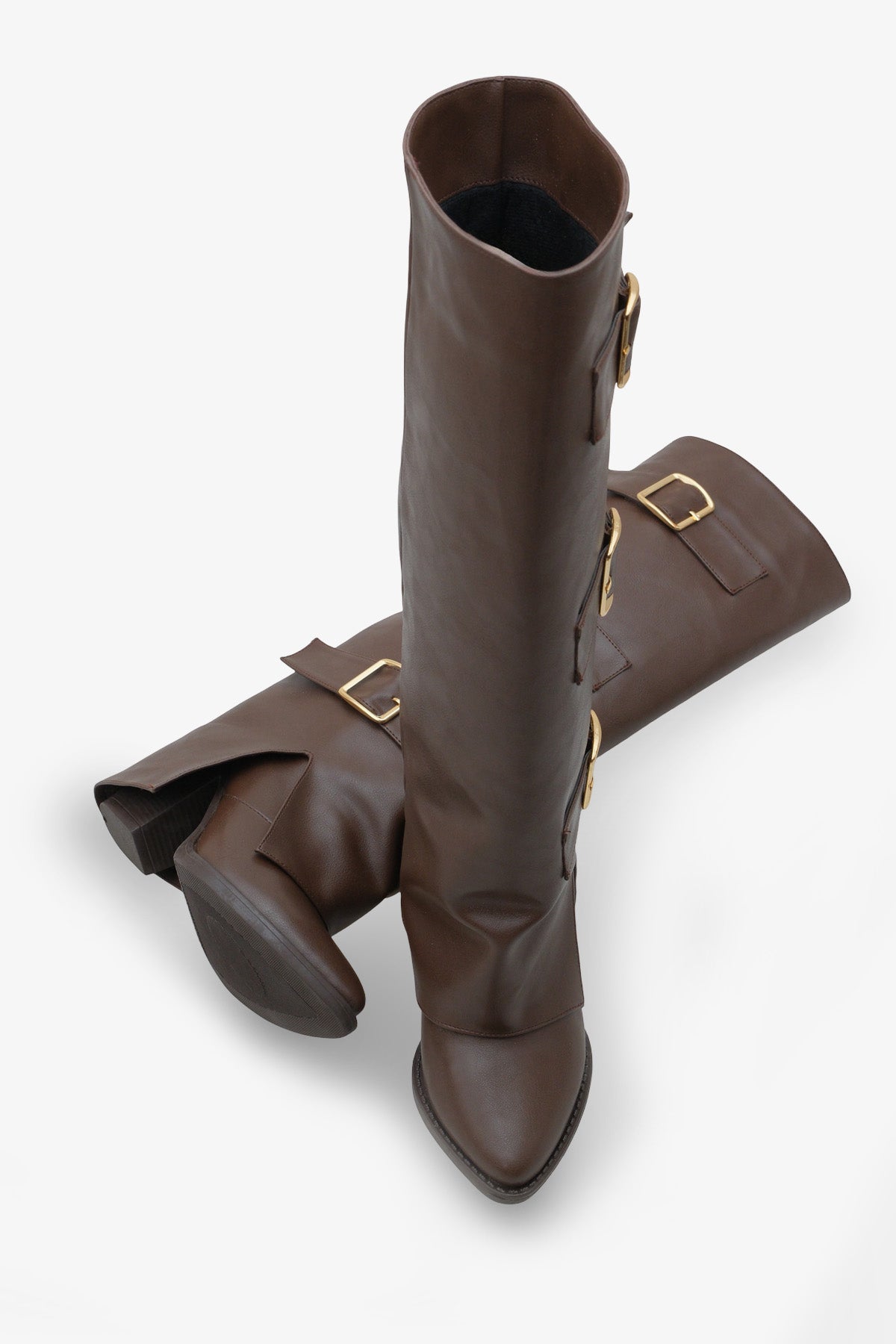 Kadın Kemer Detaylı Sivri Burun Çizme Asse Kahve