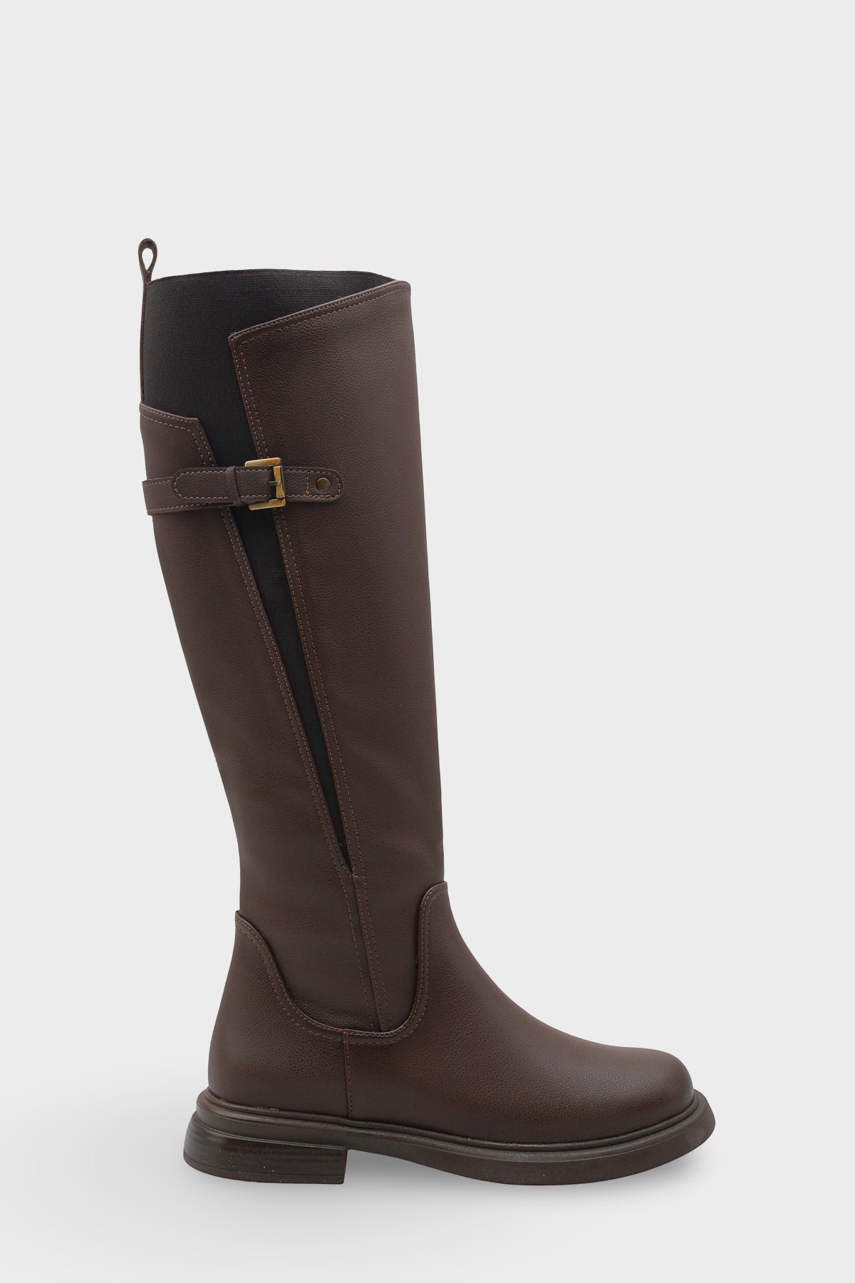 Kadın Kemer Tokalı Yandan Fermuarlı Günlük Çizme Elena Kahve