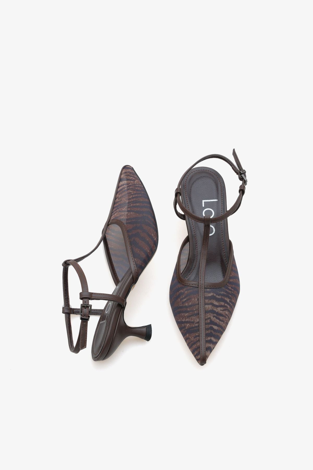 Kadın Sivri Burun Arkası Açık Tül Detaylı Günlük Topuklu Ayakkabı Sanlife