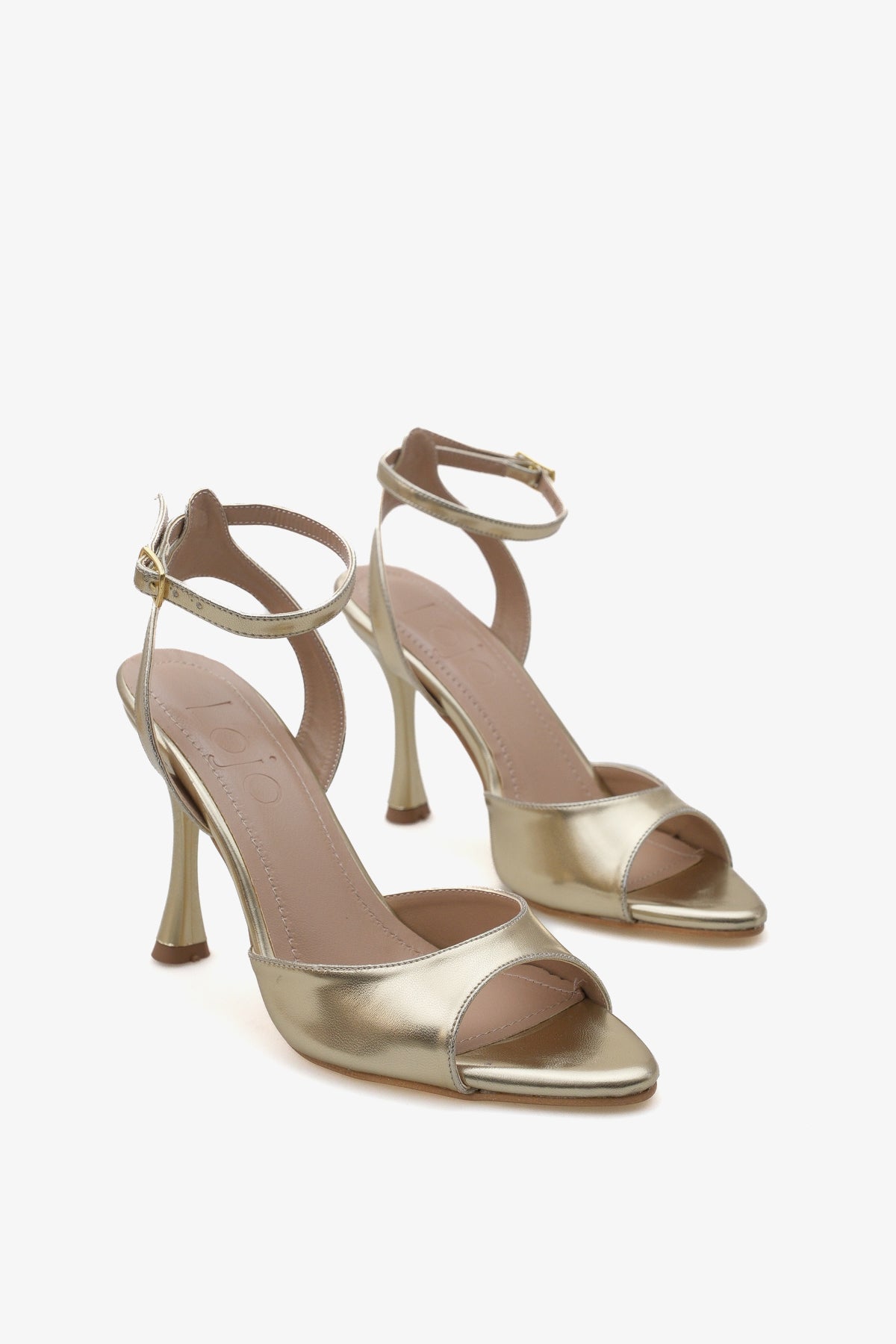 Kadın sivri burun bilekten bağlamalı arkası açık topuklu ayakkabı leron