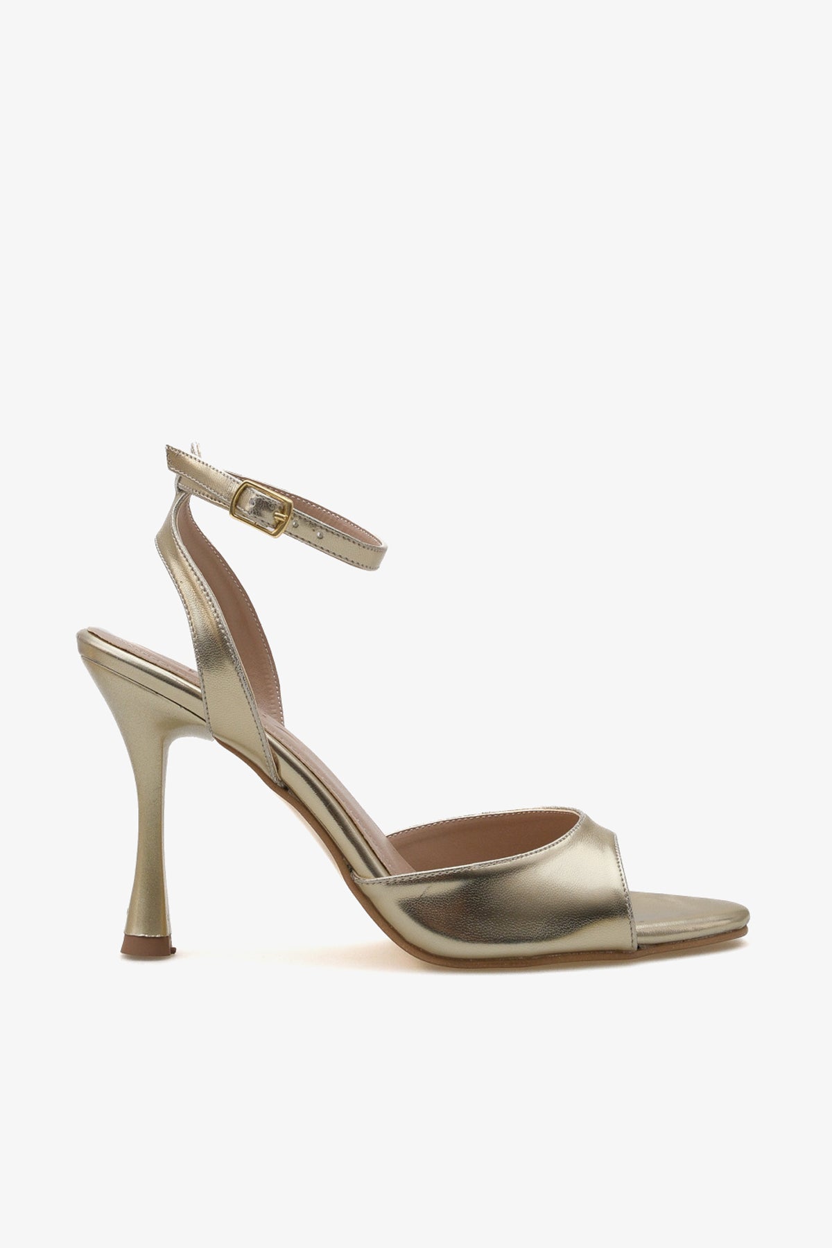 Kadın sivri burun bilekten bağlamalı arkası açık topuklu ayakkabı leron