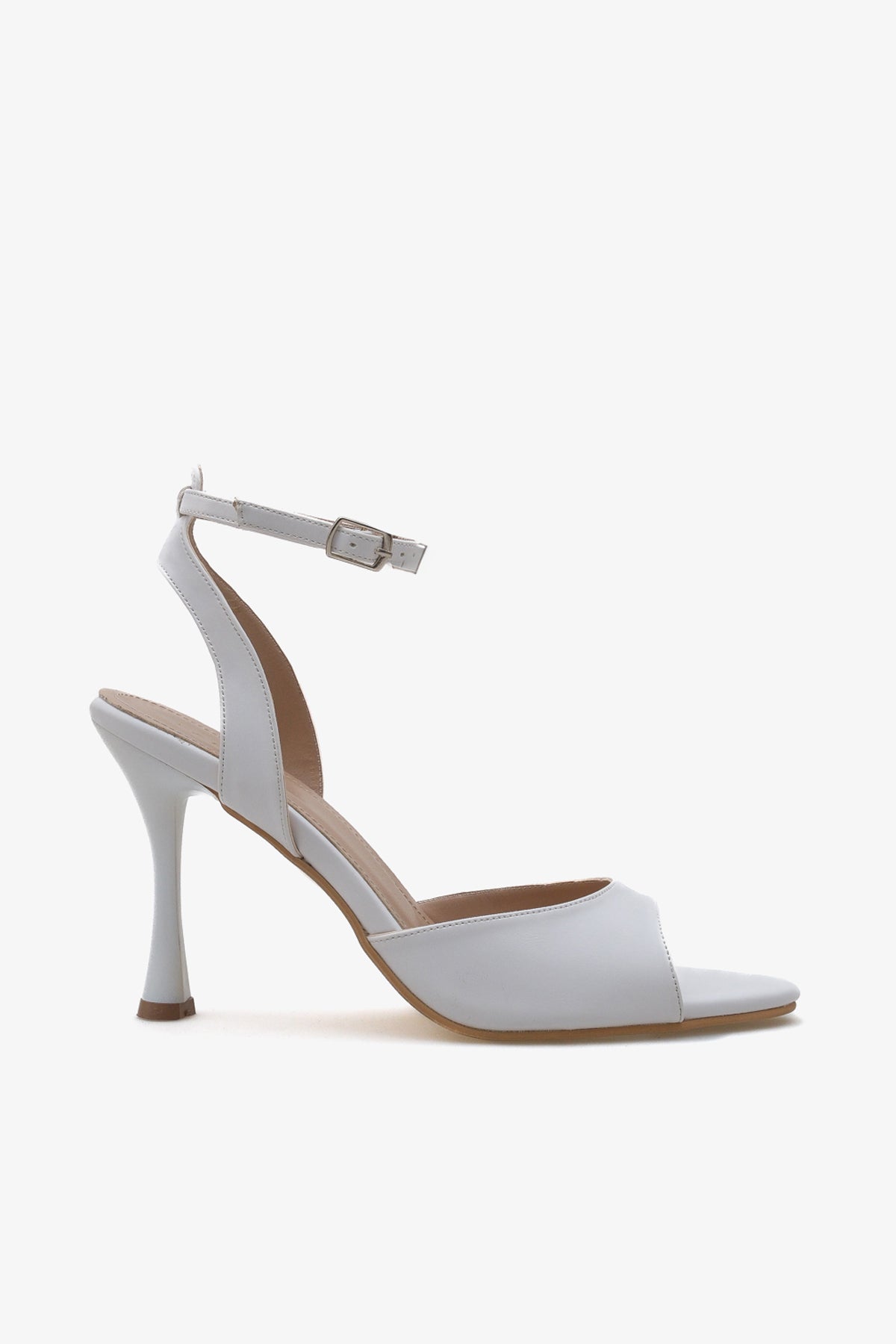 Kadın sivri burun bilekten bağlamalı arkası açık topuklu ayakkabı leron