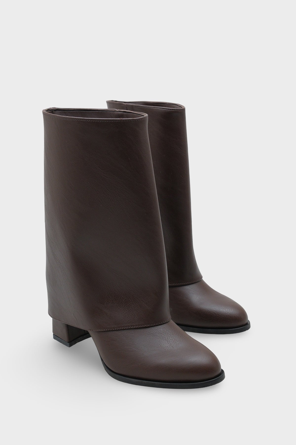 Kadın Sivri Burun Paçalı Topuklu Günlük Bot Lina Kahve