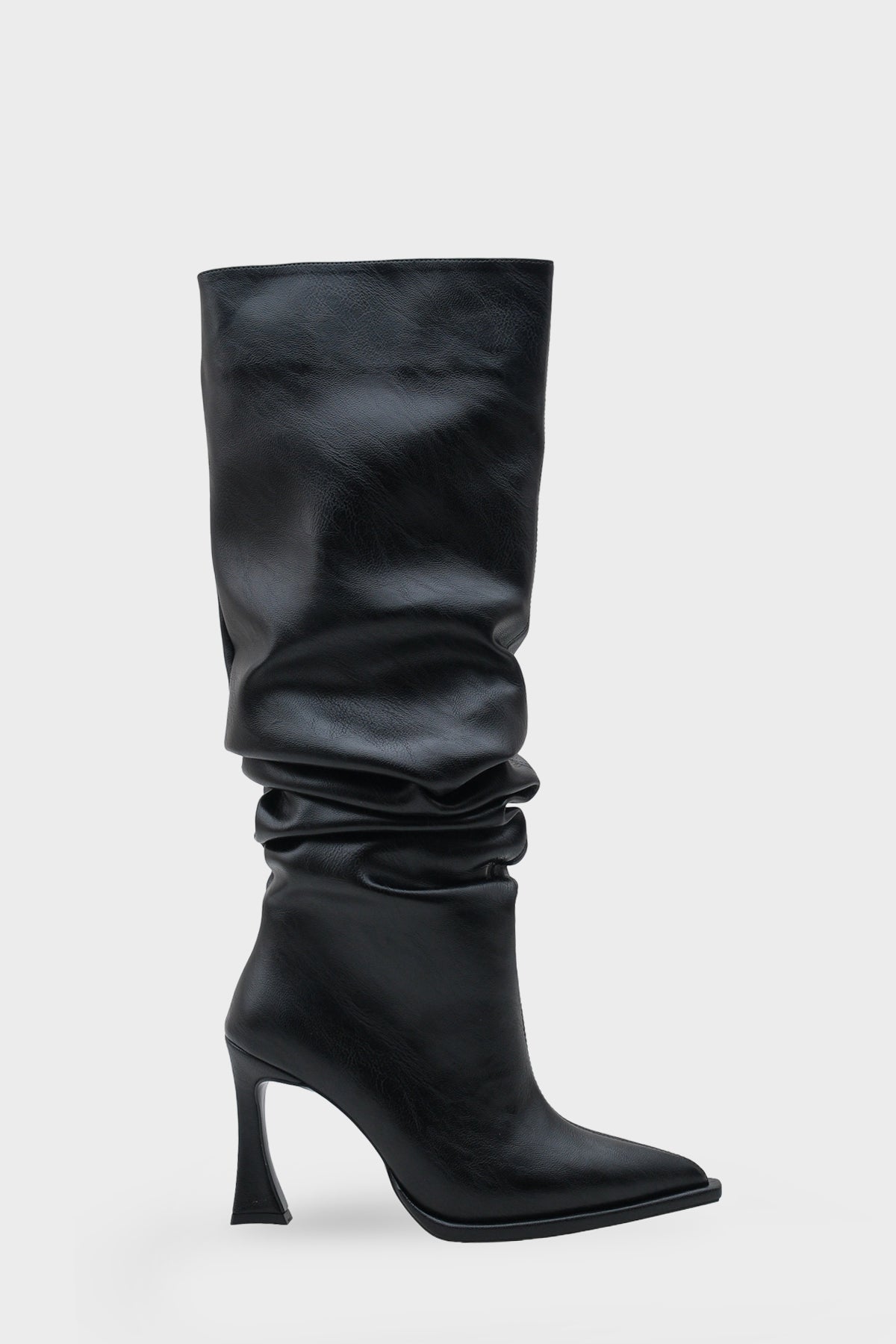 Kadın Sivri Burun Topuklu Günlük Çizme Semore Siyah