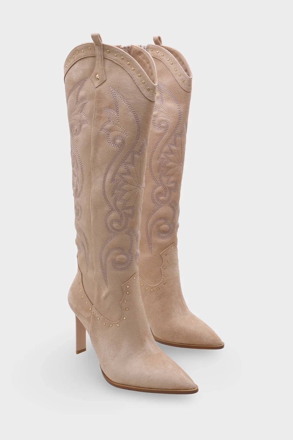 Kadın Sivri Burun Western Kovboy Topuklu Günlük Çizme Hislev Kahve