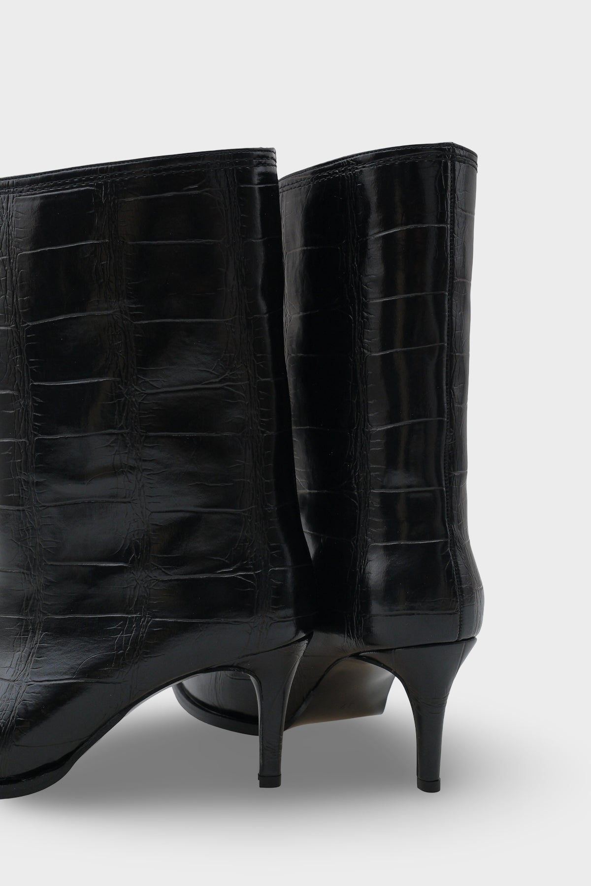 Kadın Sivri Burun Yılan Desenli Günlük Topuklu Bot Kyra