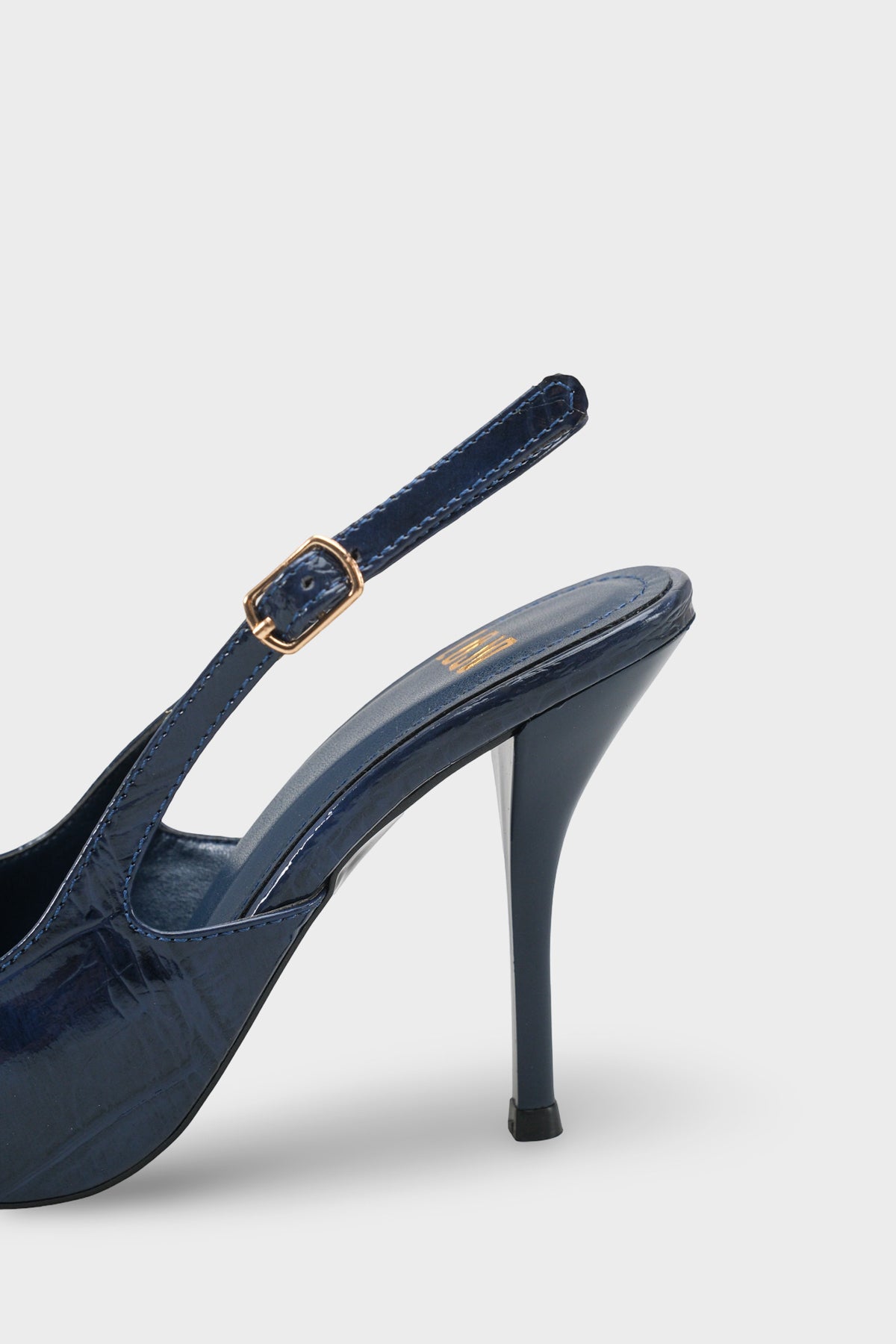 Kadın Stiletto Sivri Burun Arkası Bantlı Günlük Topuklu Ayakkabı Rivori Laci Kroko