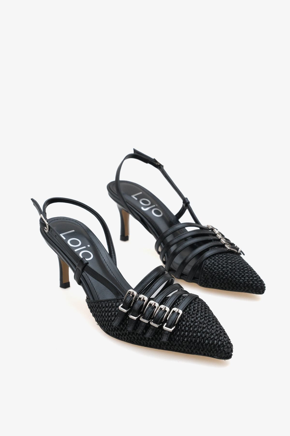 Kadın Stiletto Sivri Burun Kemer Detaylı Arkası Açık Topuklu Ayakkabı Auras