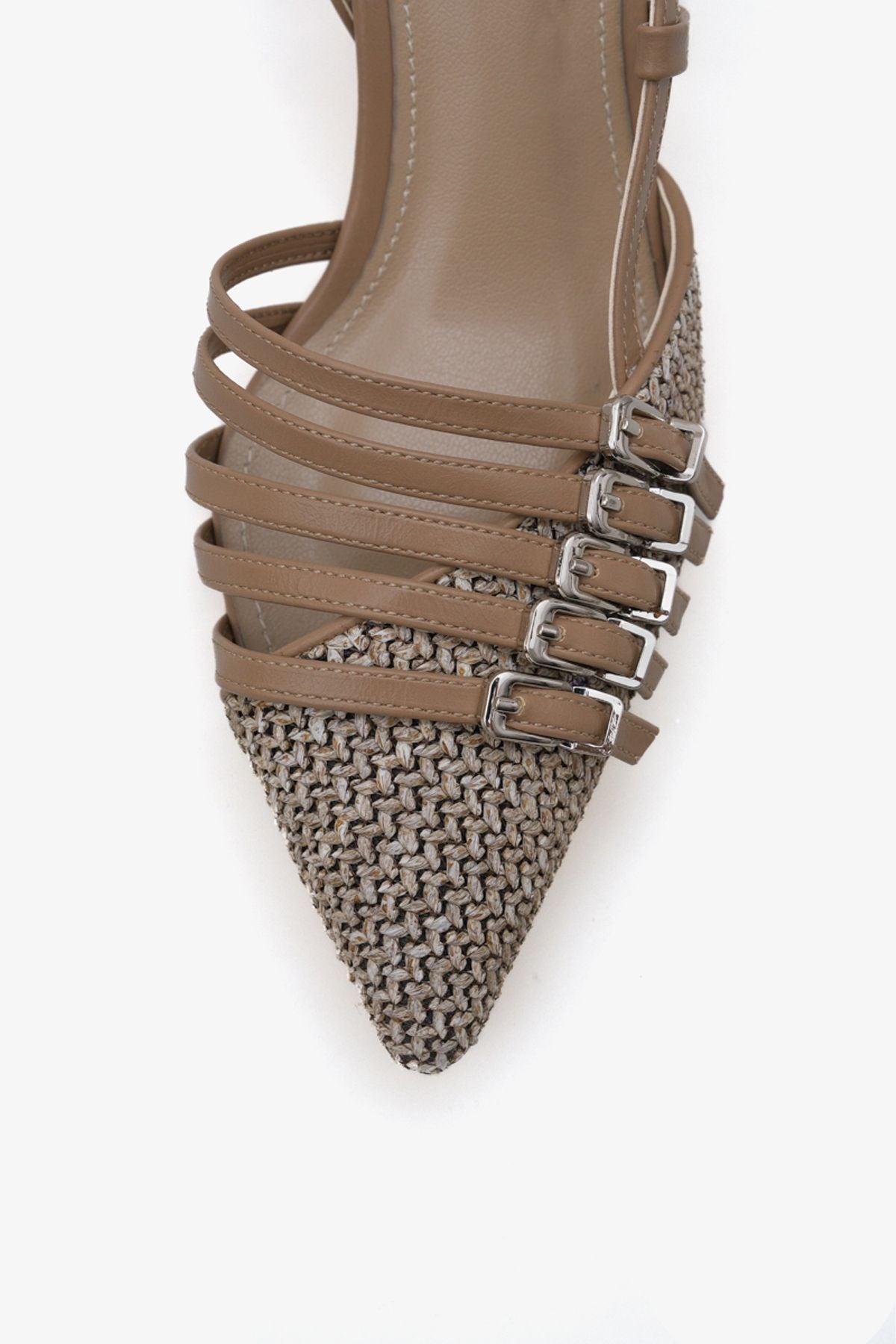 Kadın Stiletto Sivri Burun Kemer Detaylı Arkası Açık Topuklu Ayakkabı Auras