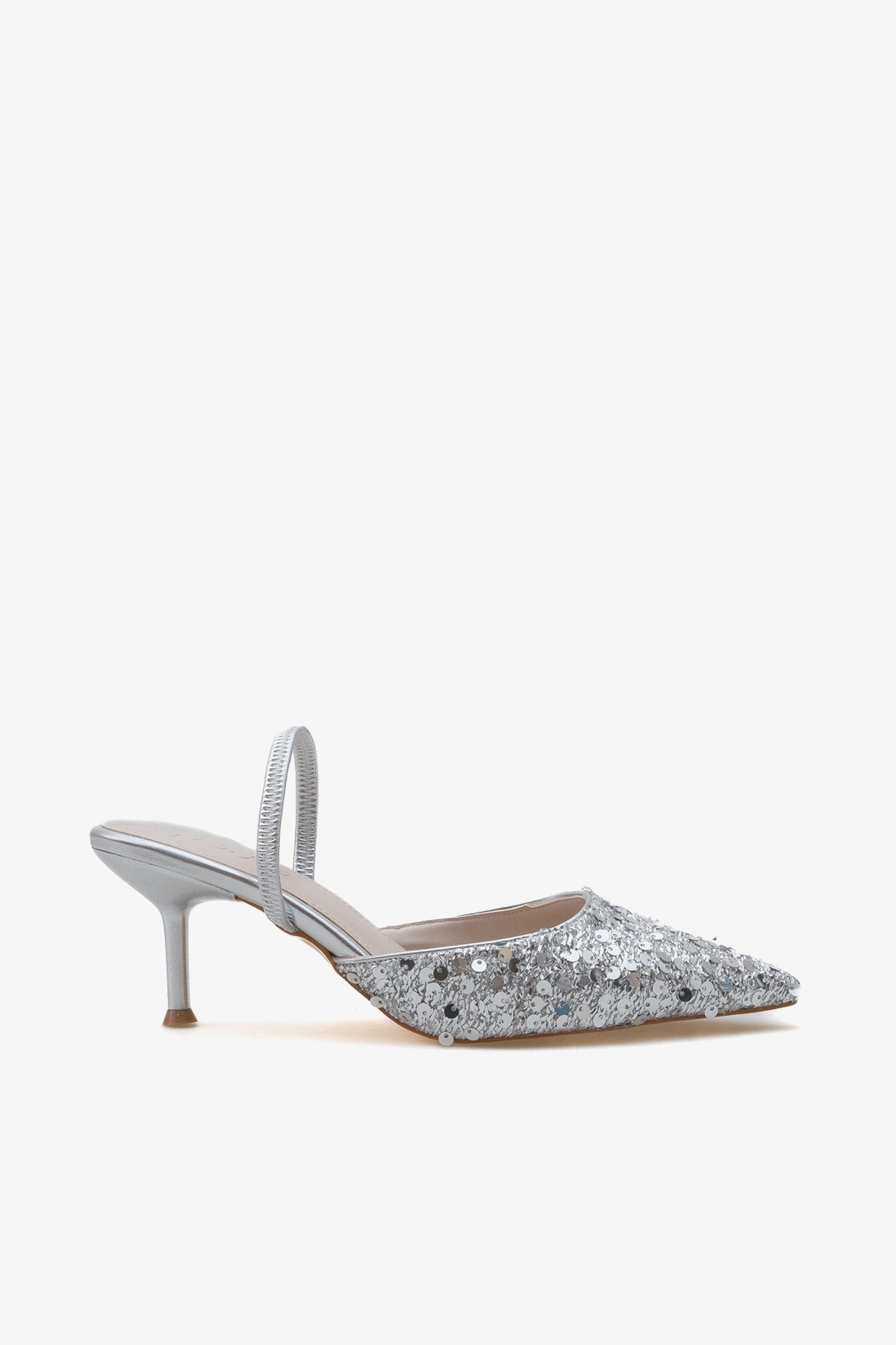 Kadın stiletto sivri burun pullu topuklu ayakkabı Verona