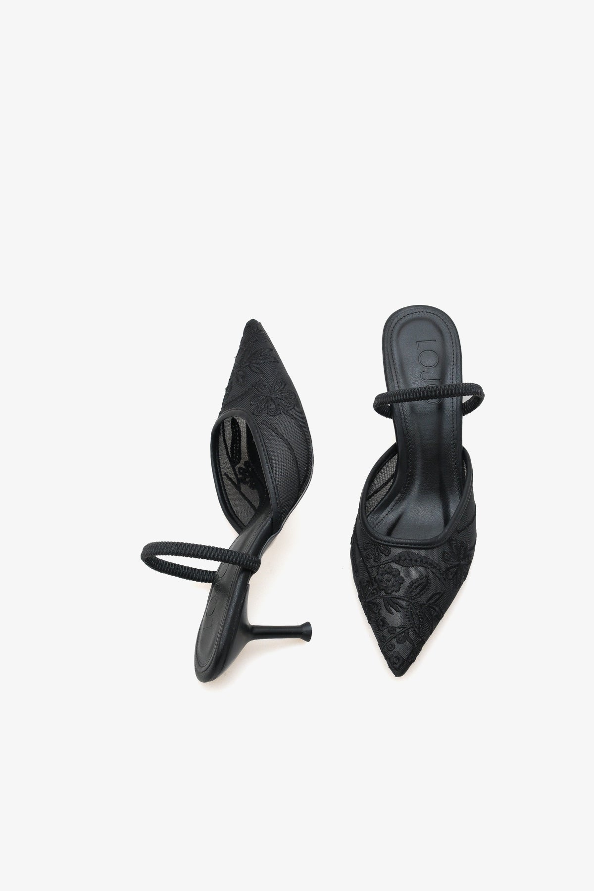 Kadın stiletto taşlı sivri burun arkası açık abiye topuklu ayakkabı Glonis