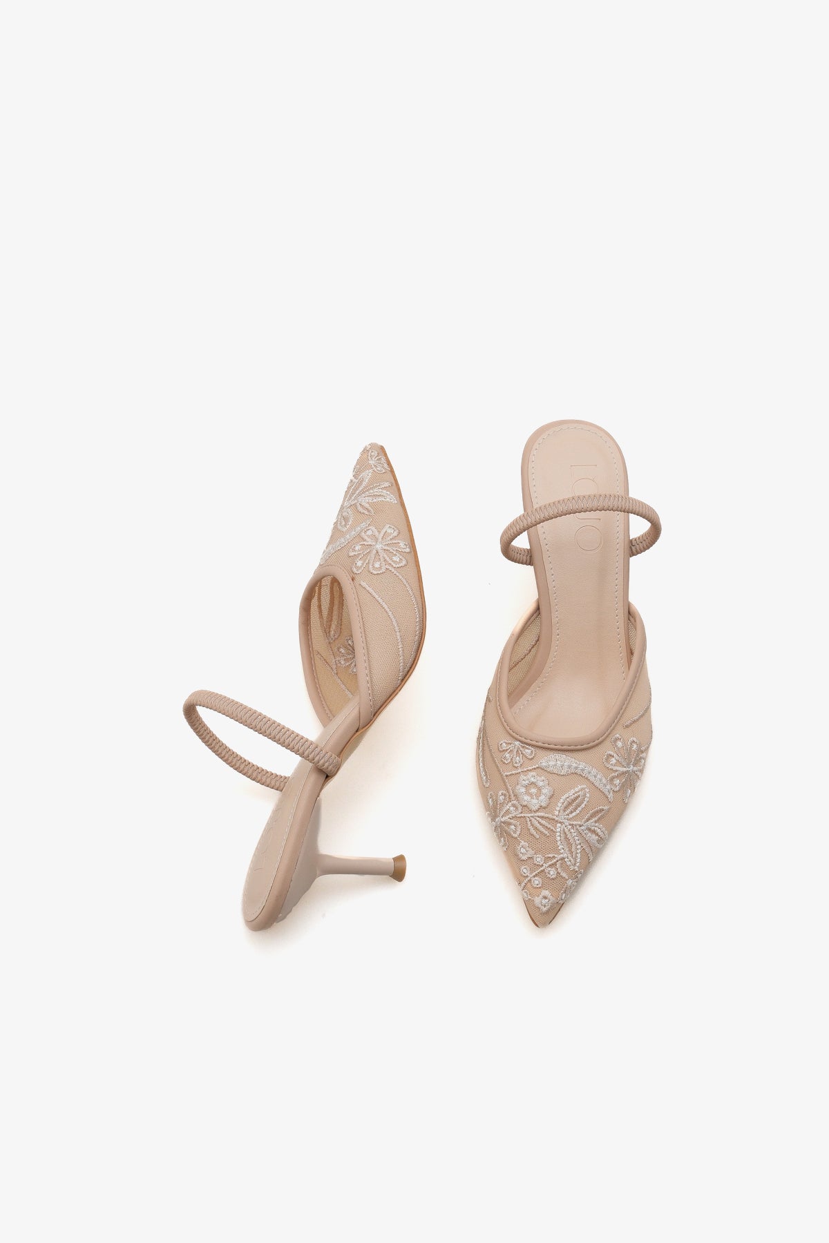 Kadın stiletto taşlı sivri burun arkası açık abiye topuklu ayakkabı Glonis