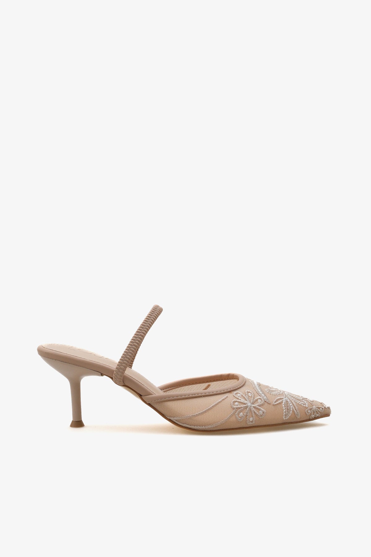 Kadın stiletto taşlı sivri burun arkası açık abiye topuklu ayakkabı Glonis