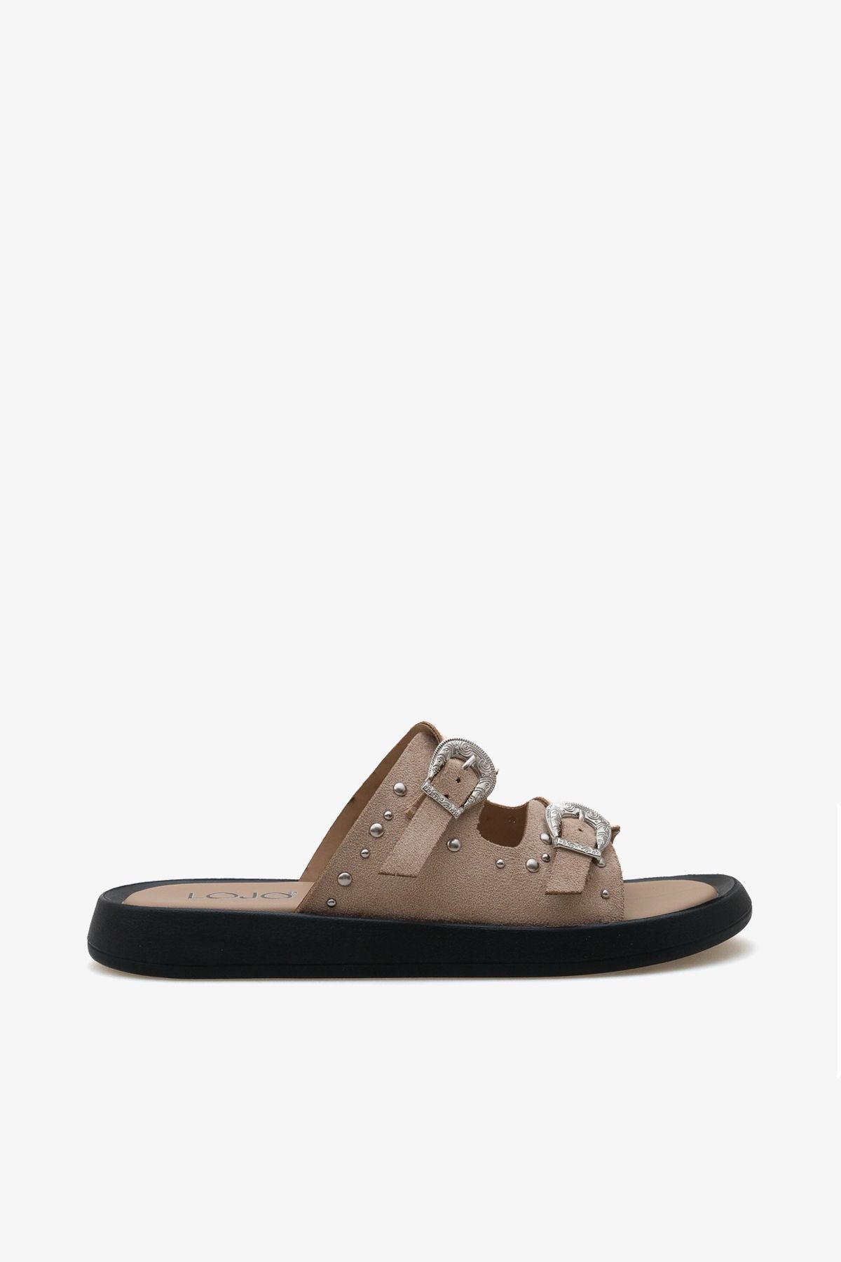 Kadın Taşlı Çift Tokalı Günlük Terlik Petras