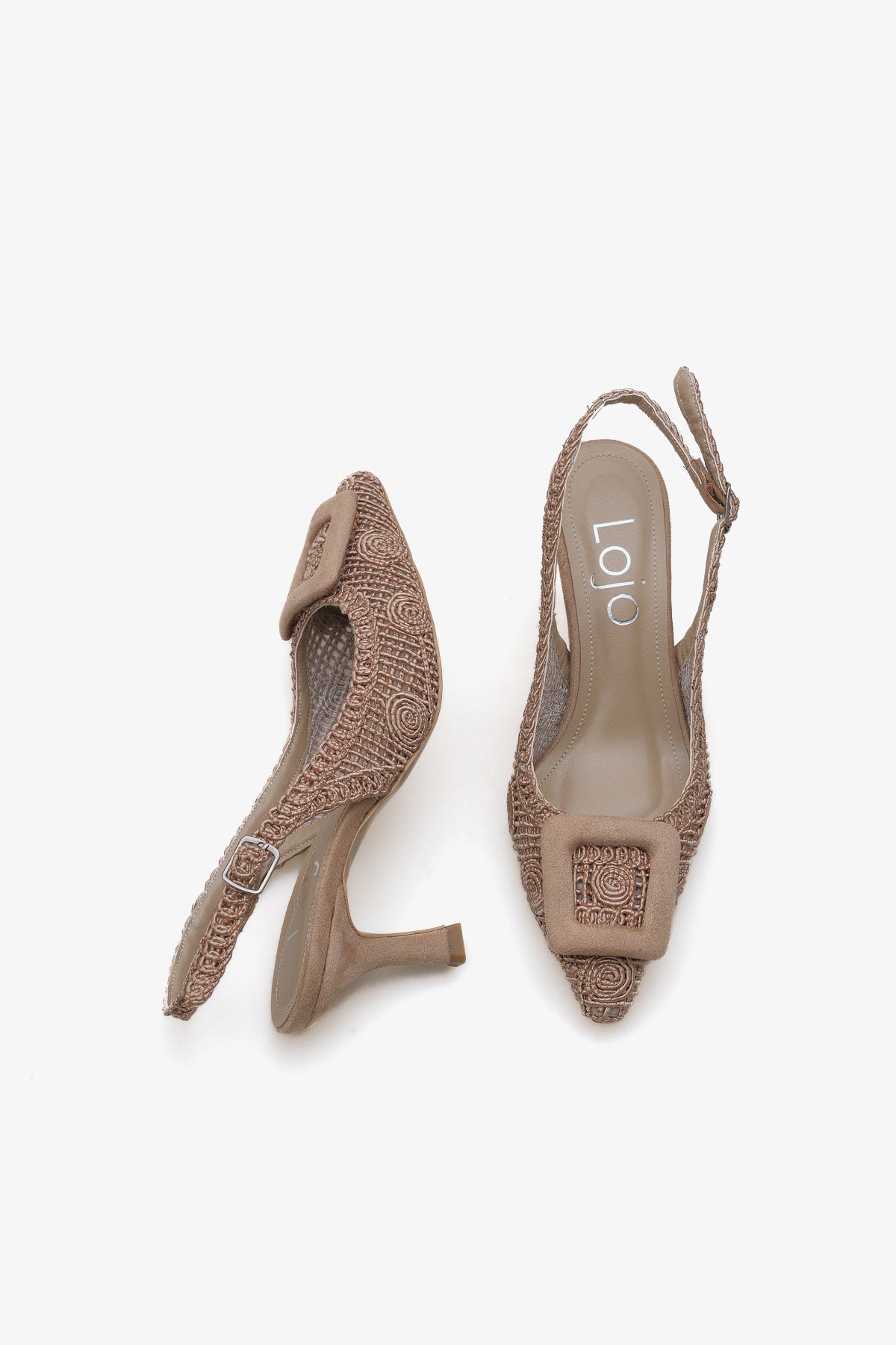 Kadın Topuklu Tokalı Arkası Açık Sivri Burun Topuklu Günlük Ayakkabı Lessi