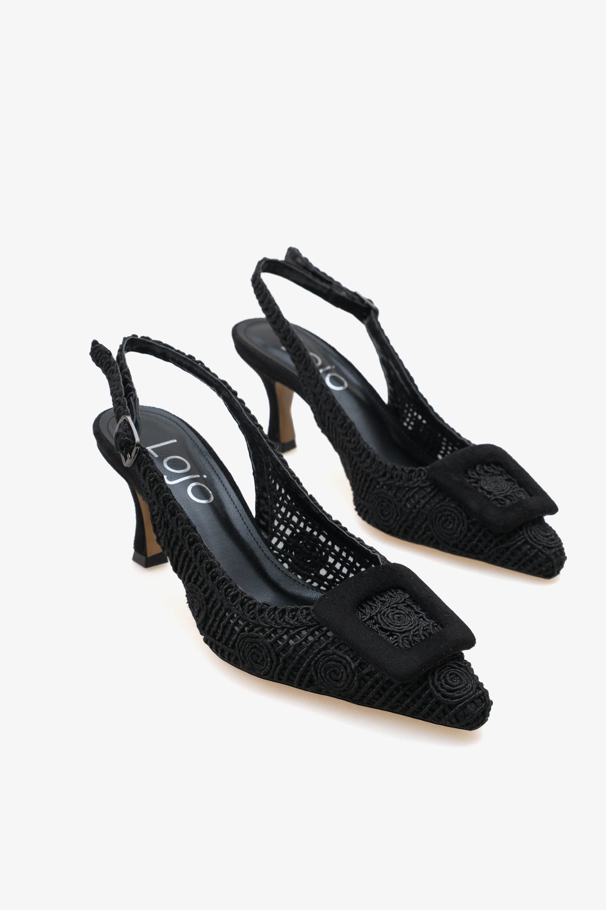 Kadın Topuklu Tokalı Arkası Açık Sivri Burun Topuklu Günlük Ayakkabı Lessi