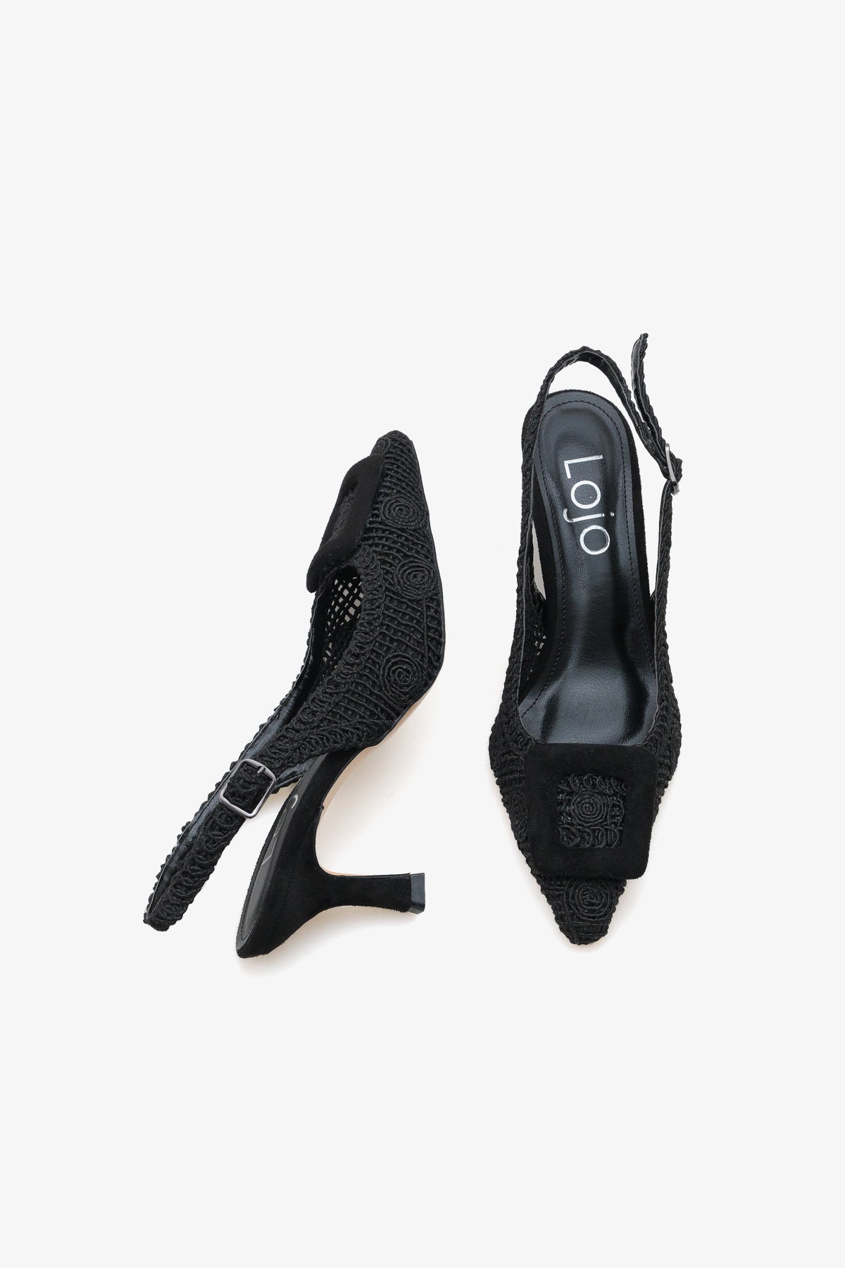 Kadın Topuklu Tokalı Arkası Açık Sivri Burun Topuklu Günlük Ayakkabı Lessi