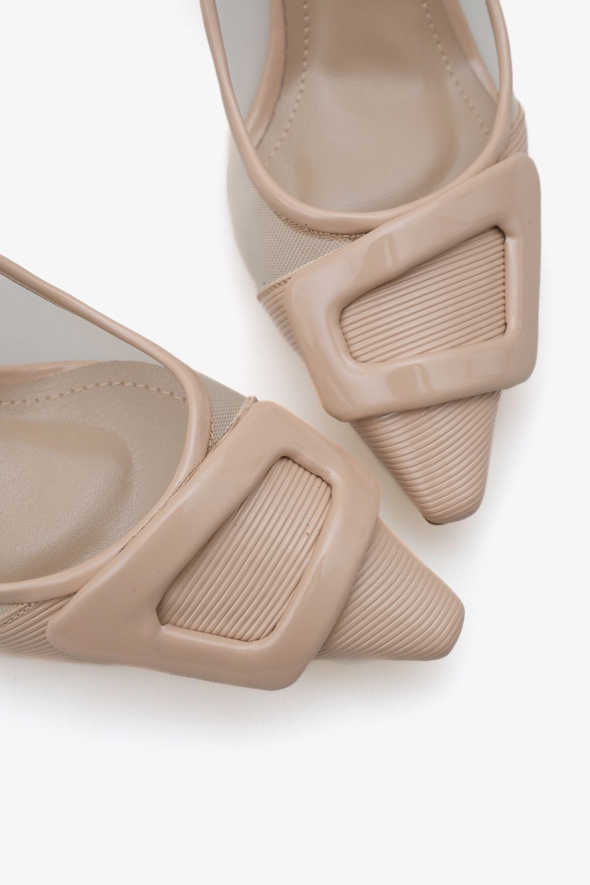 Kadın Tül Detaylı Tokalı Sivri Burun Günlük Stiletto Ninka