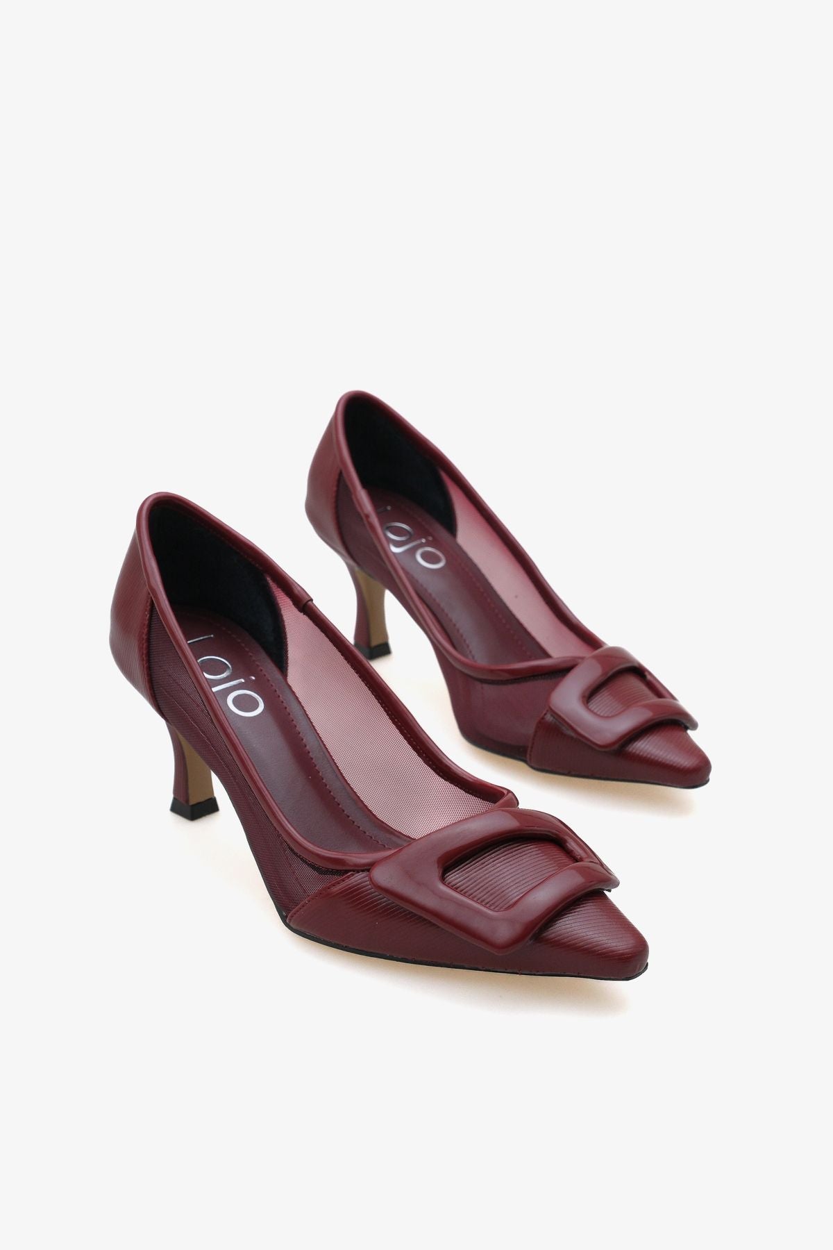 Kadın Tül Detaylı Tokalı Sivri Burun Günlük Stiletto Ninka Ekru
