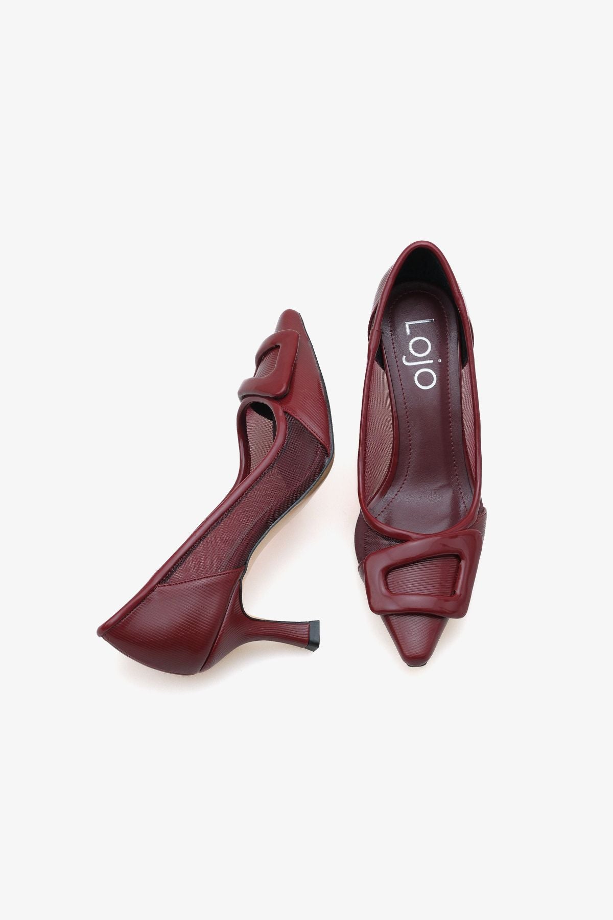 Kadın Tül Detaylı Tokalı Sivri Burun Günlük Stiletto Ninka Ekru
