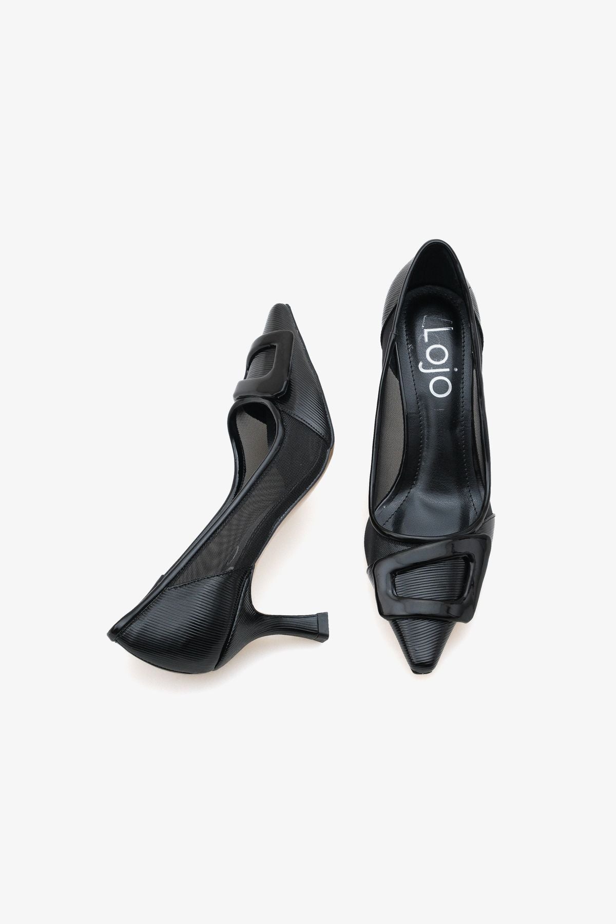 Kadın Tül Detaylı Tokalı Sivri Burun Günlük Stiletto Ninka Ekru