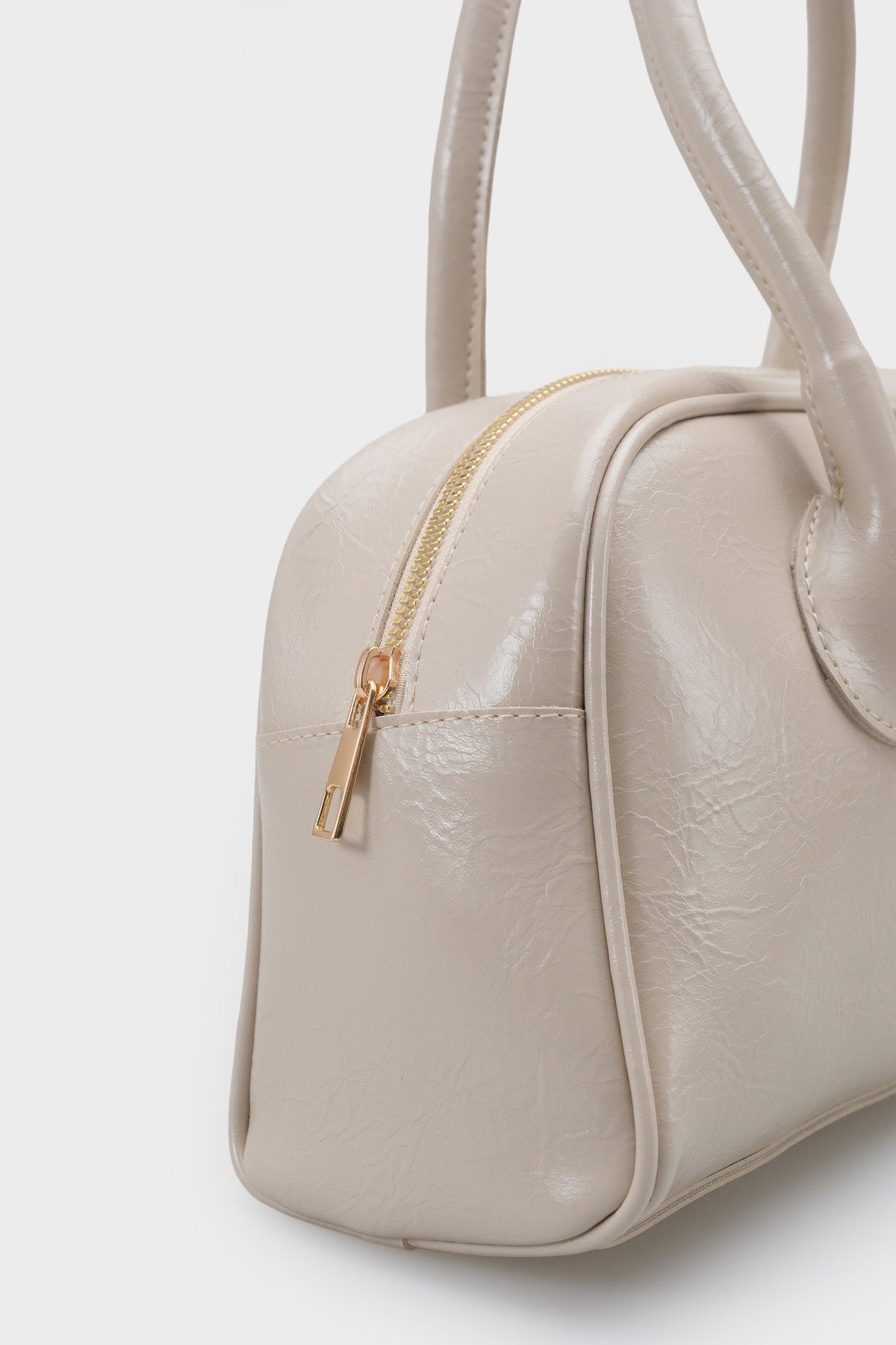 Kadın Gold Fermuar Kapama Dikişli Günlük Kol Çantası Lucenza Bej