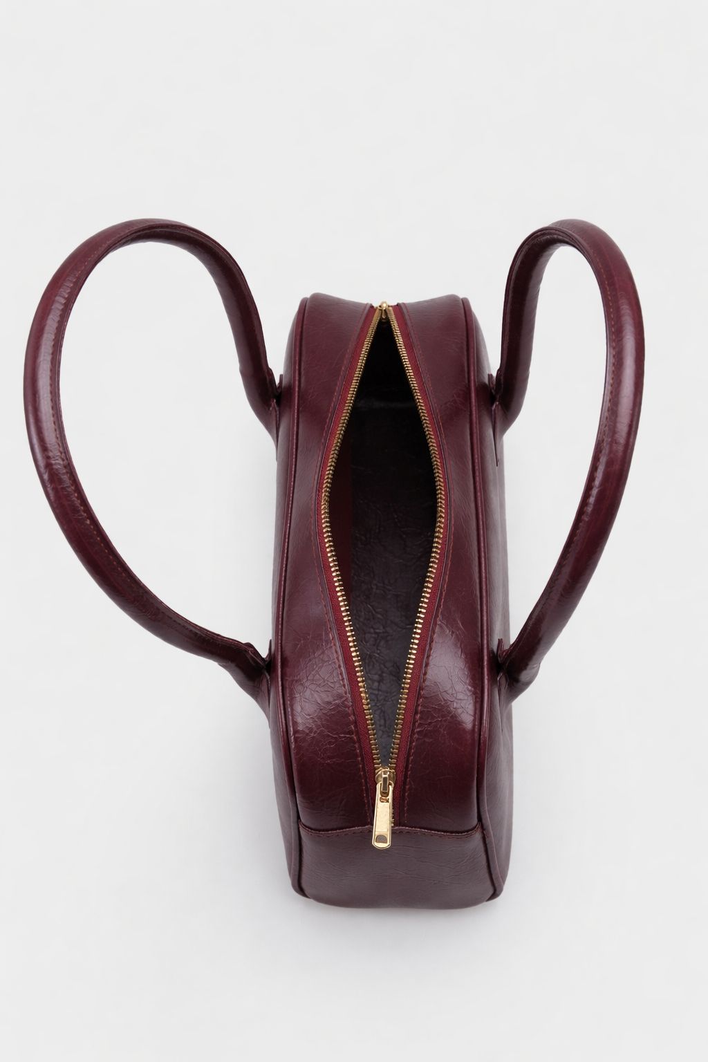 Kadın Gold Fermuar Kapama Dikişli Günlük Kol Çantası Lucenza Bordo