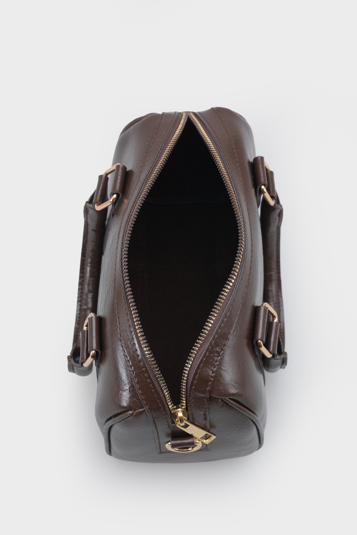 Kadın Gold Fermuarlı Dikişli El Ve Omuz Çantası Marelio Kahve