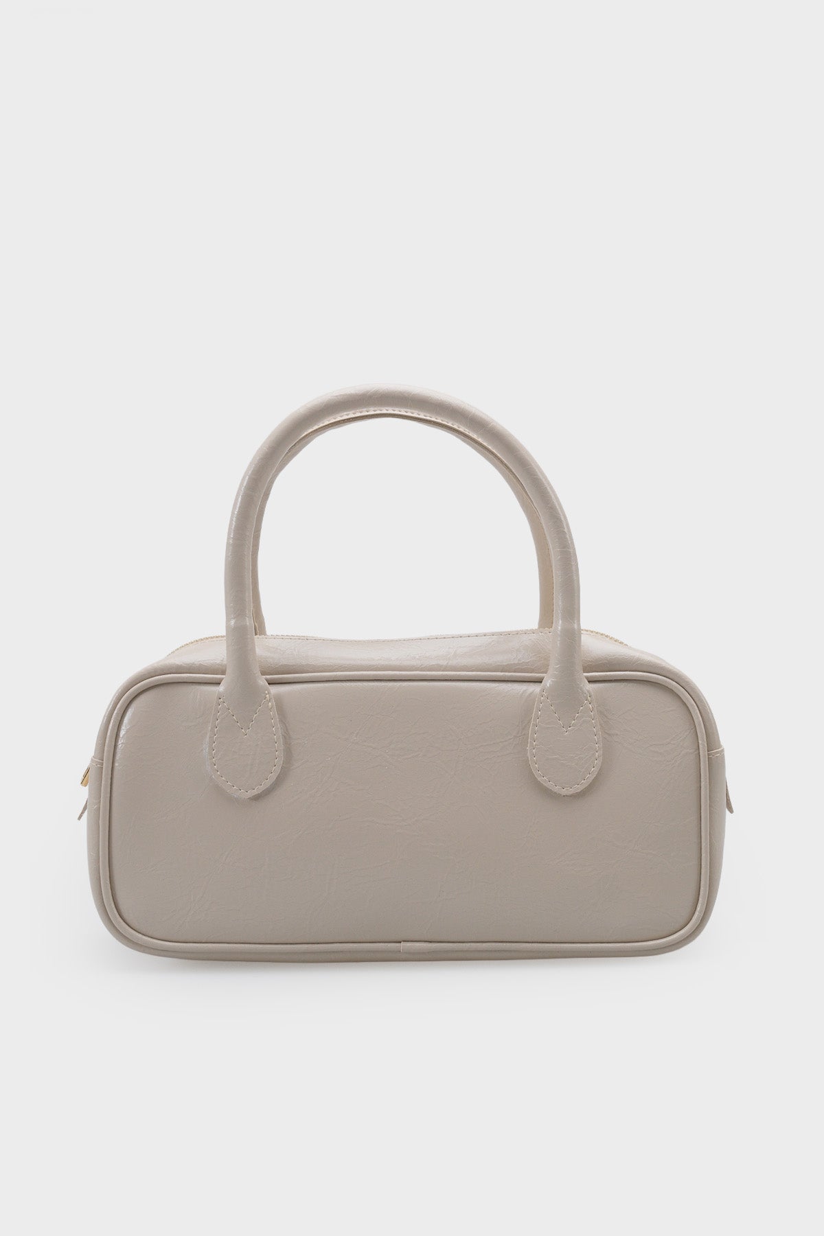 Kadın Gold Fermuarlı Dikişli Günlük Kol Çantası Livo Bej