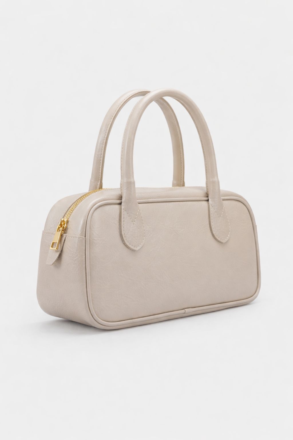 Kadın Gold Fermuarlı Dikişli Günlük Kol Çantası Livo Bej