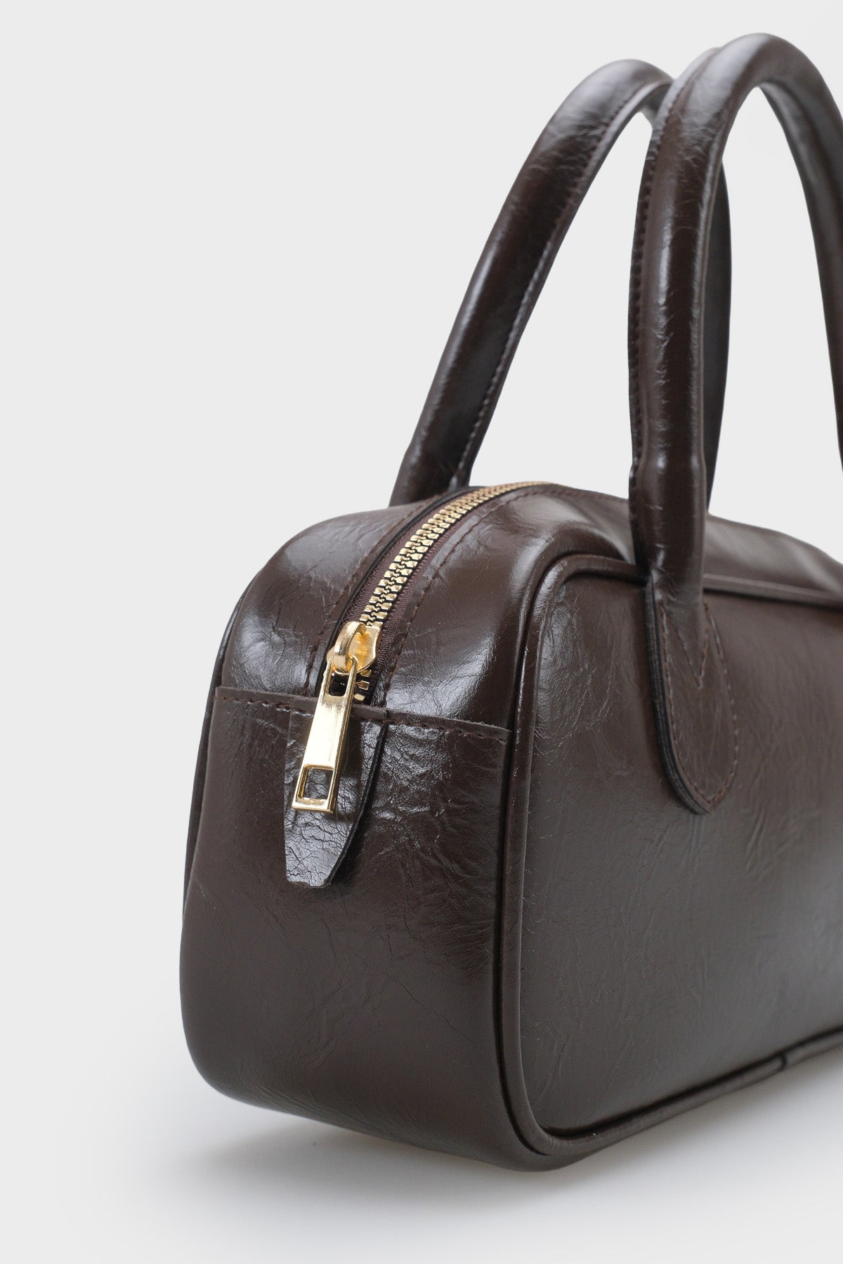 Kadın Gold Fermuarlı Dikişli Günlük Kol Çantası Livo Kahve