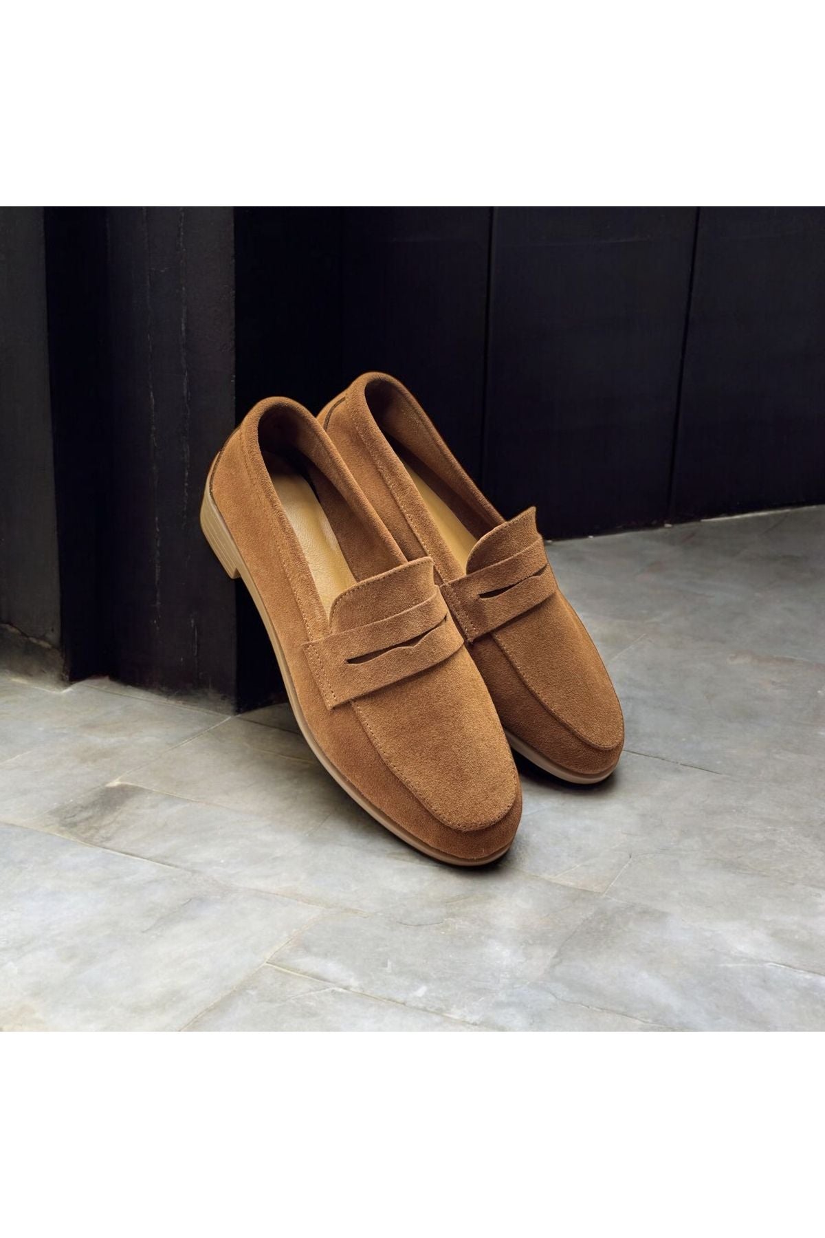 Kadın hakiki deri loafer günlük ayakkabı fabriano