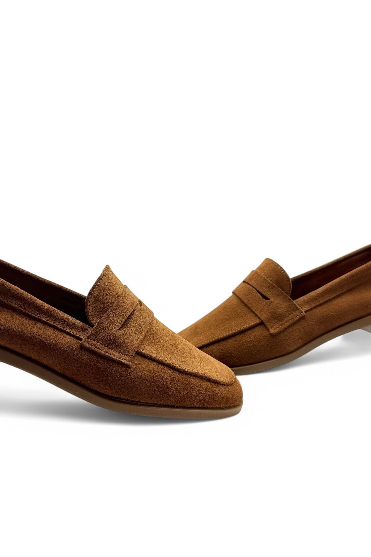Kadın hakiki deri loafer günlük ayakkabı fabriano