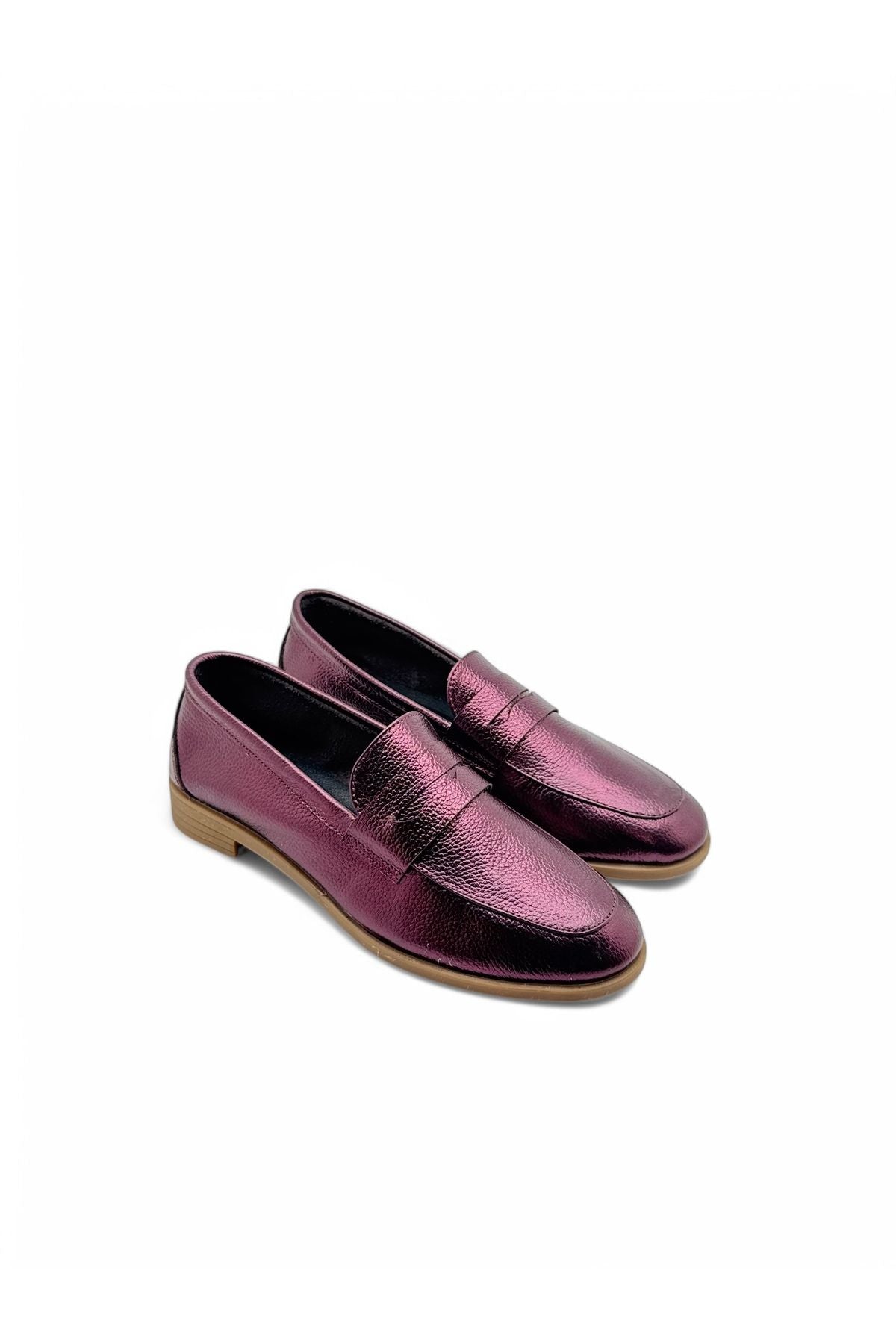 Kadın hakiki deri loafer günlük ayakkabı fabriano
