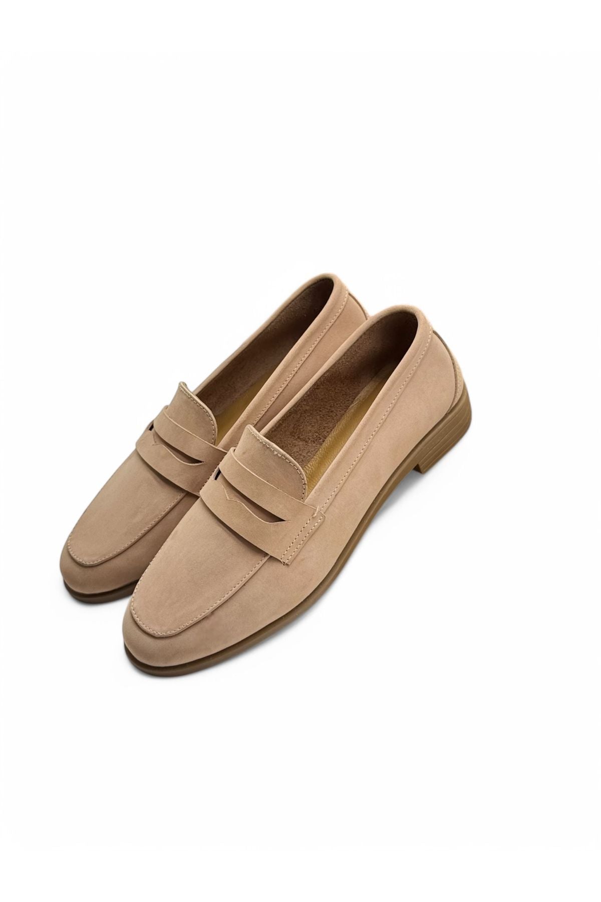 Kadın hakiki deri loafer günlük ayakkabı fabriano